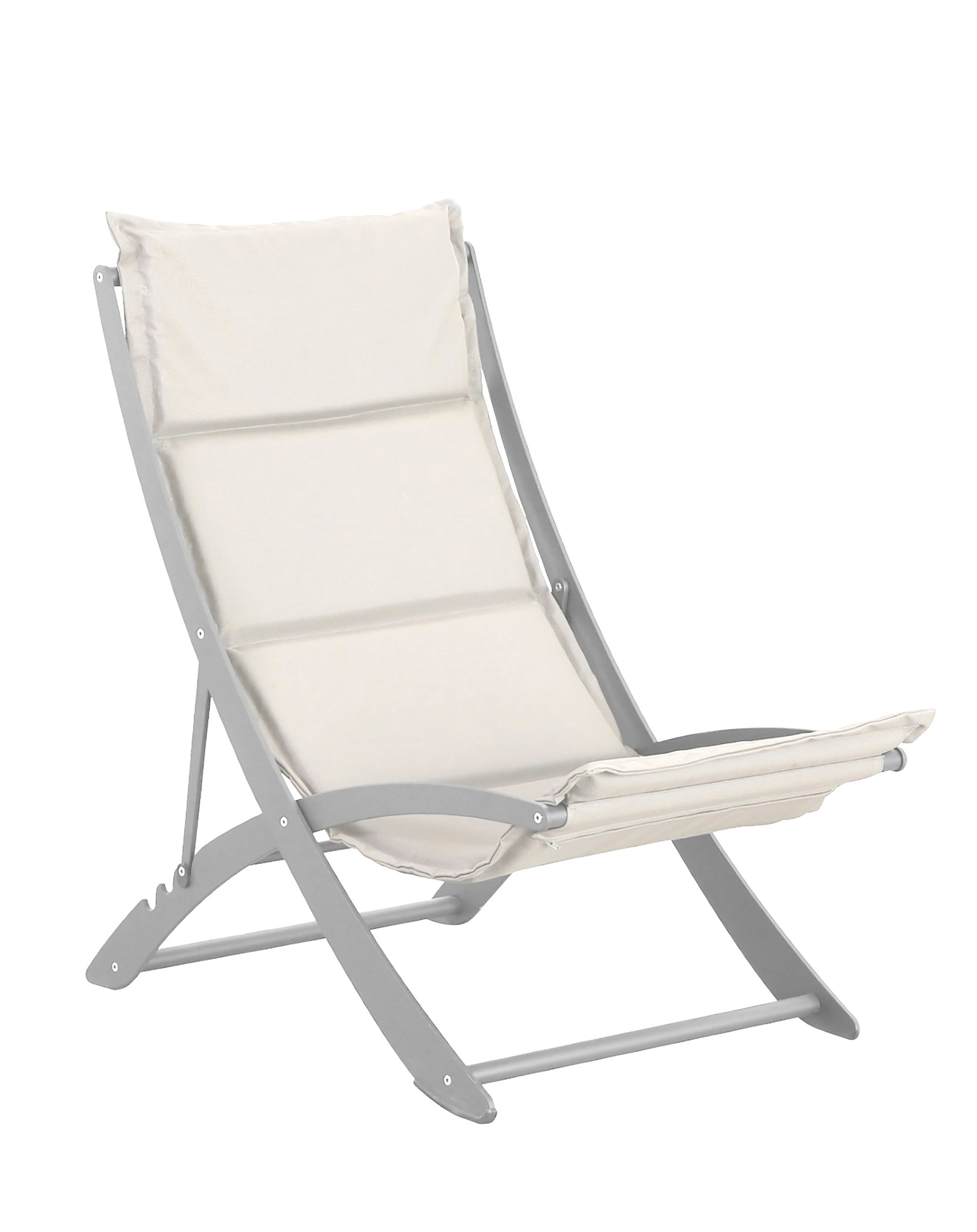 Hawaii deck chair Metal Fabric White