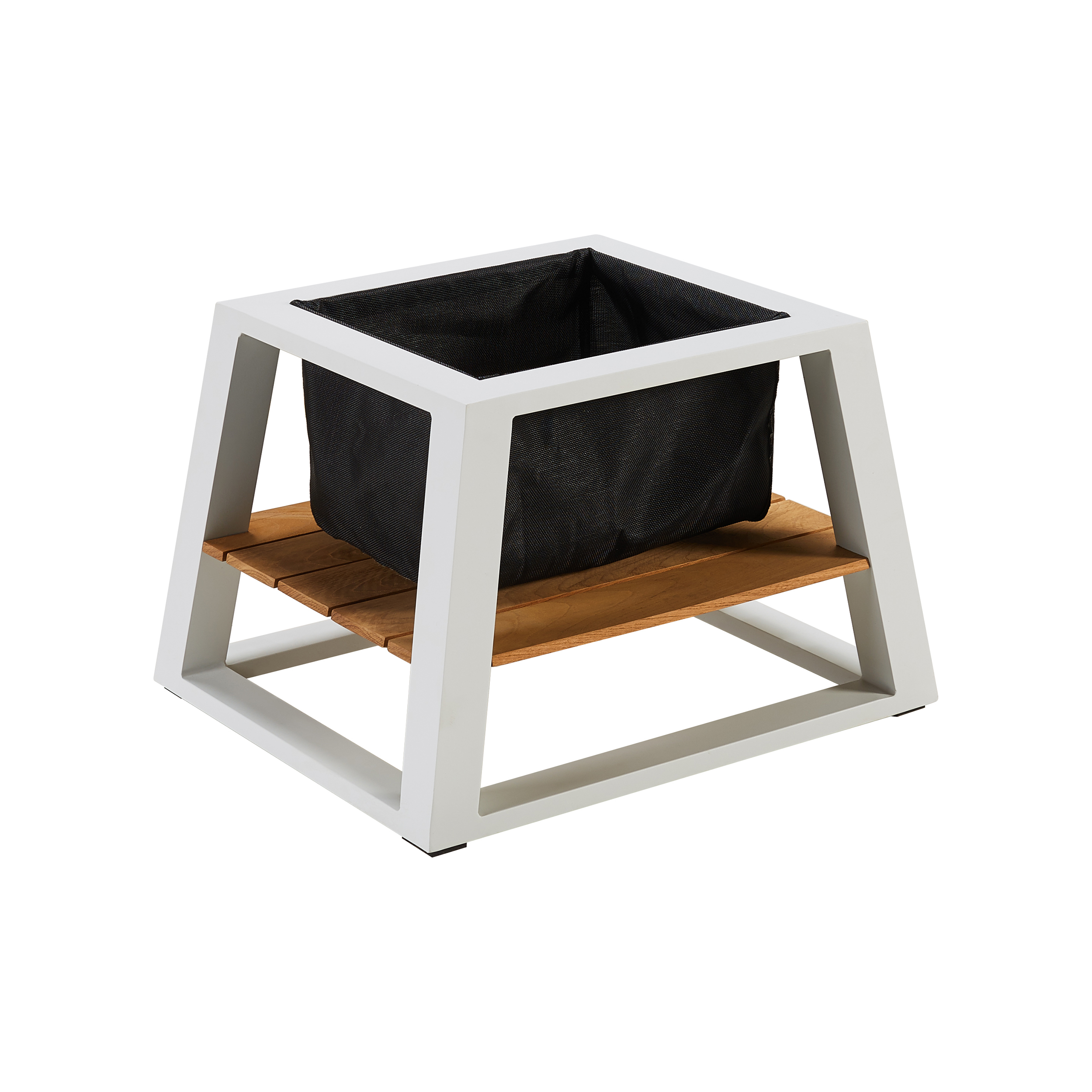 York Flower pot Metal Textile White