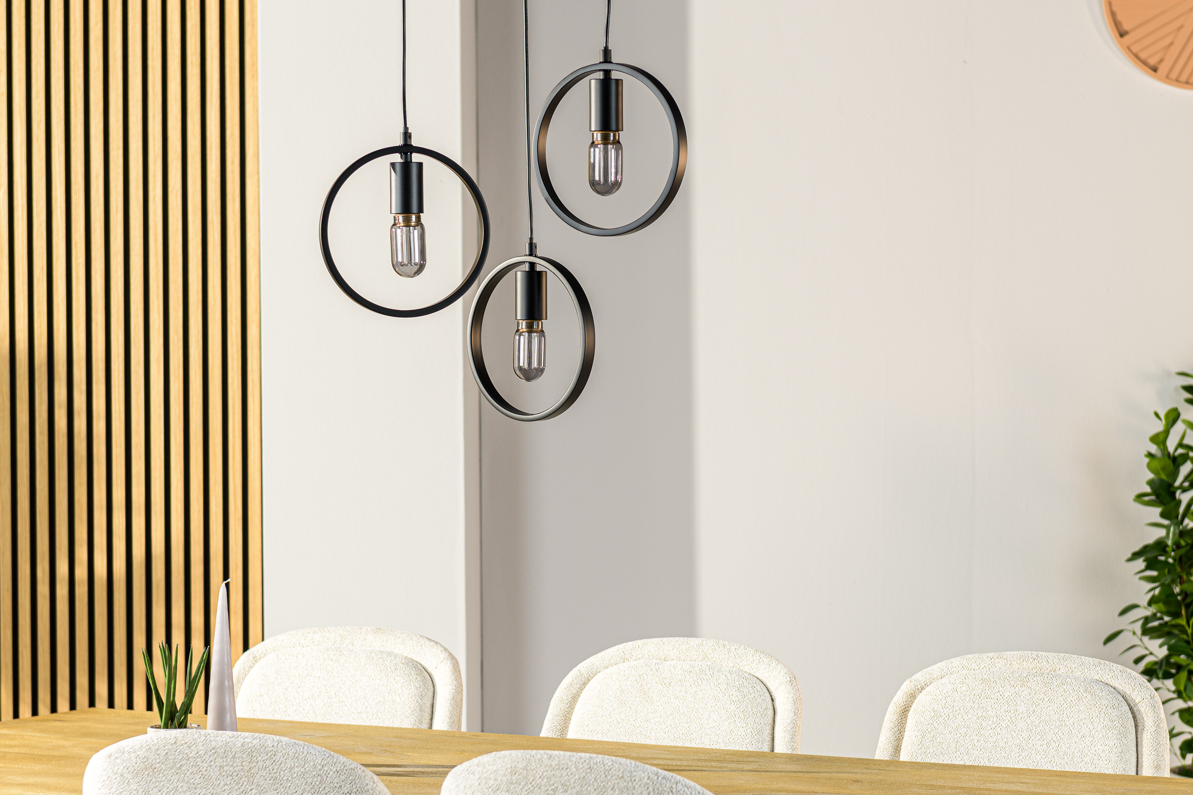 Pendant Light 3-Light Metal Black