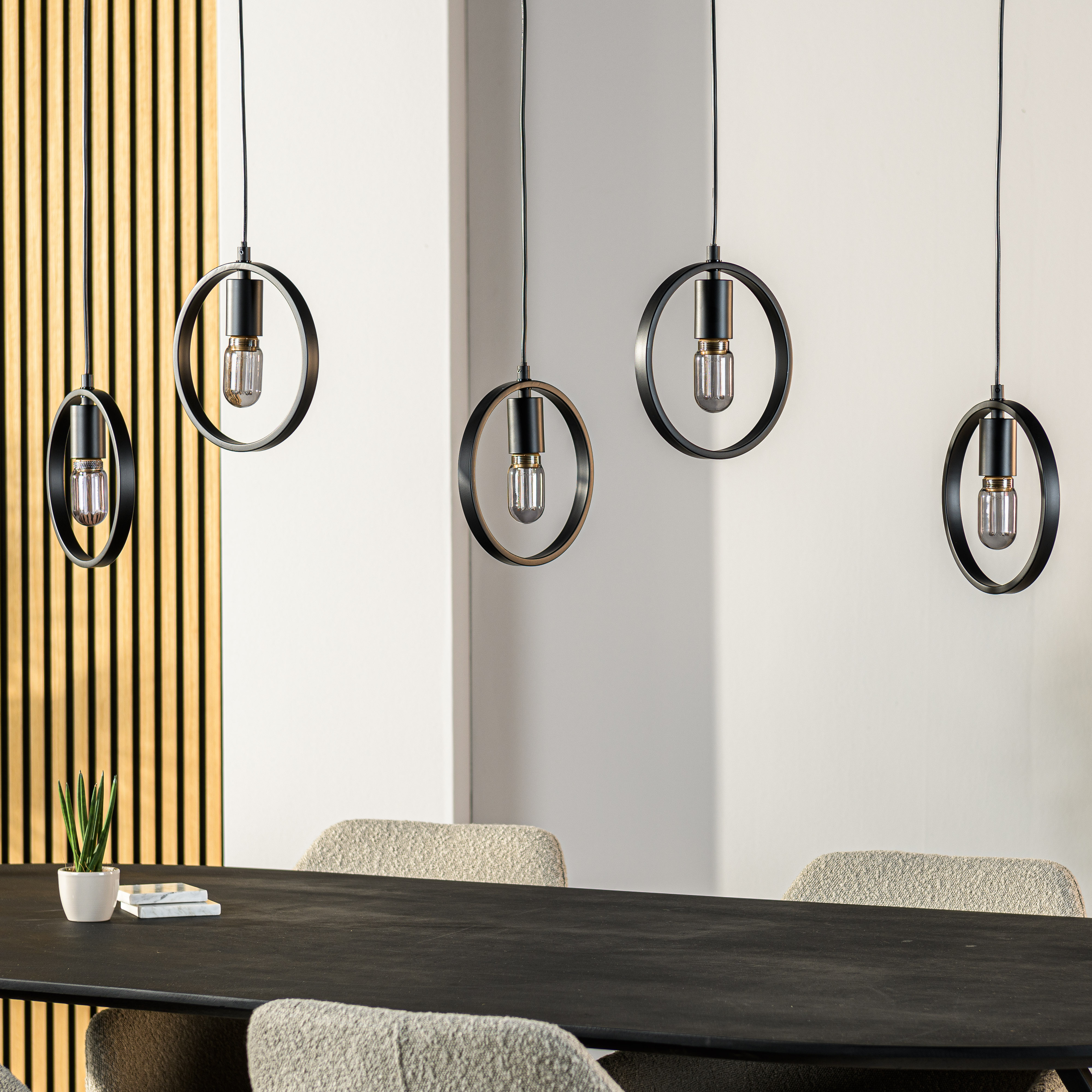 Pendant light 5-light Metal Black