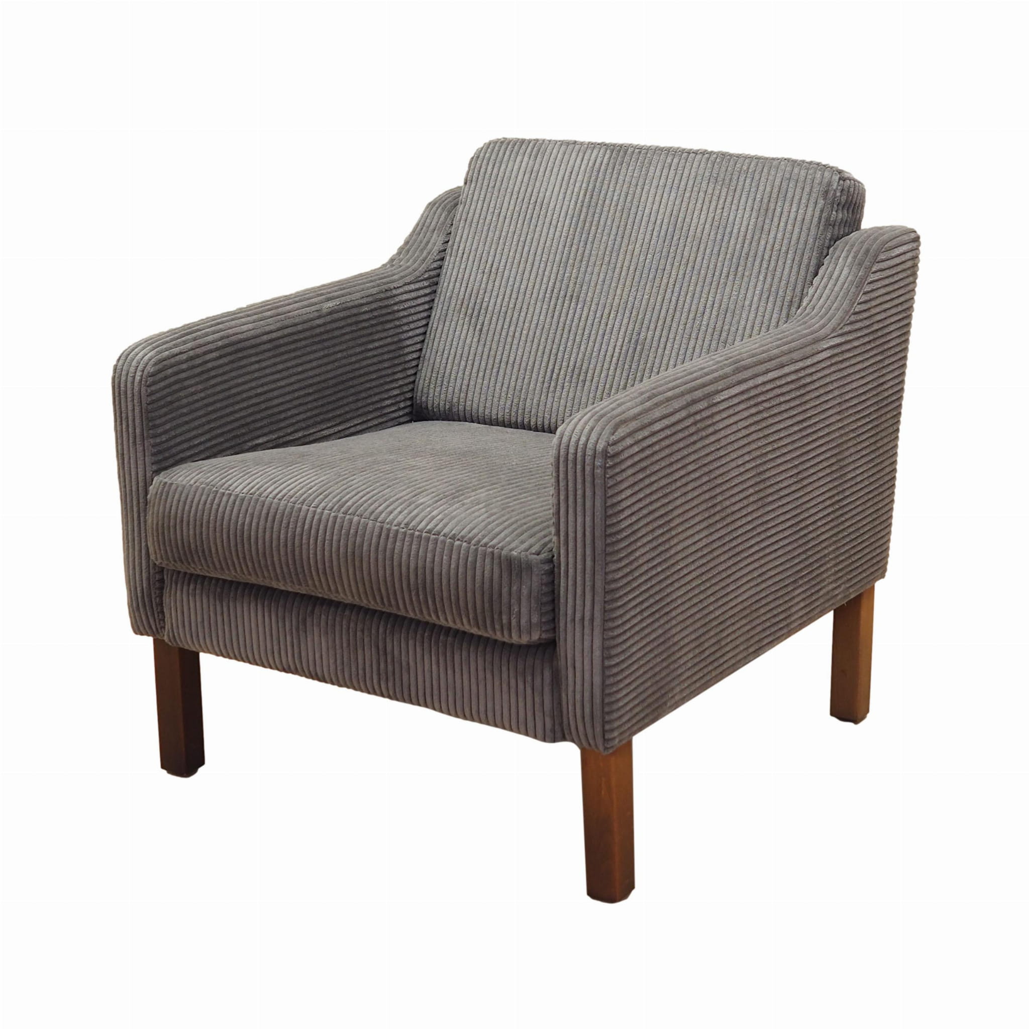 Vintage armchair beech wood velvet grey 1970s