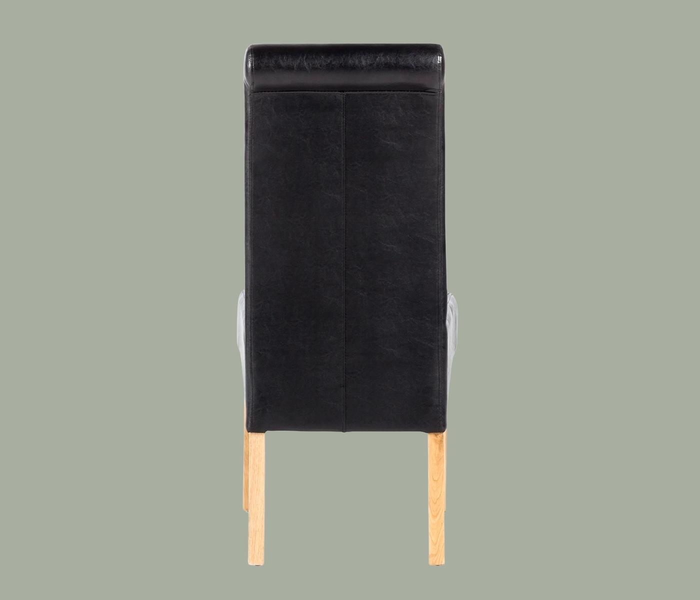 Upholstered chair Nello II (set of 2) Faux leather Black