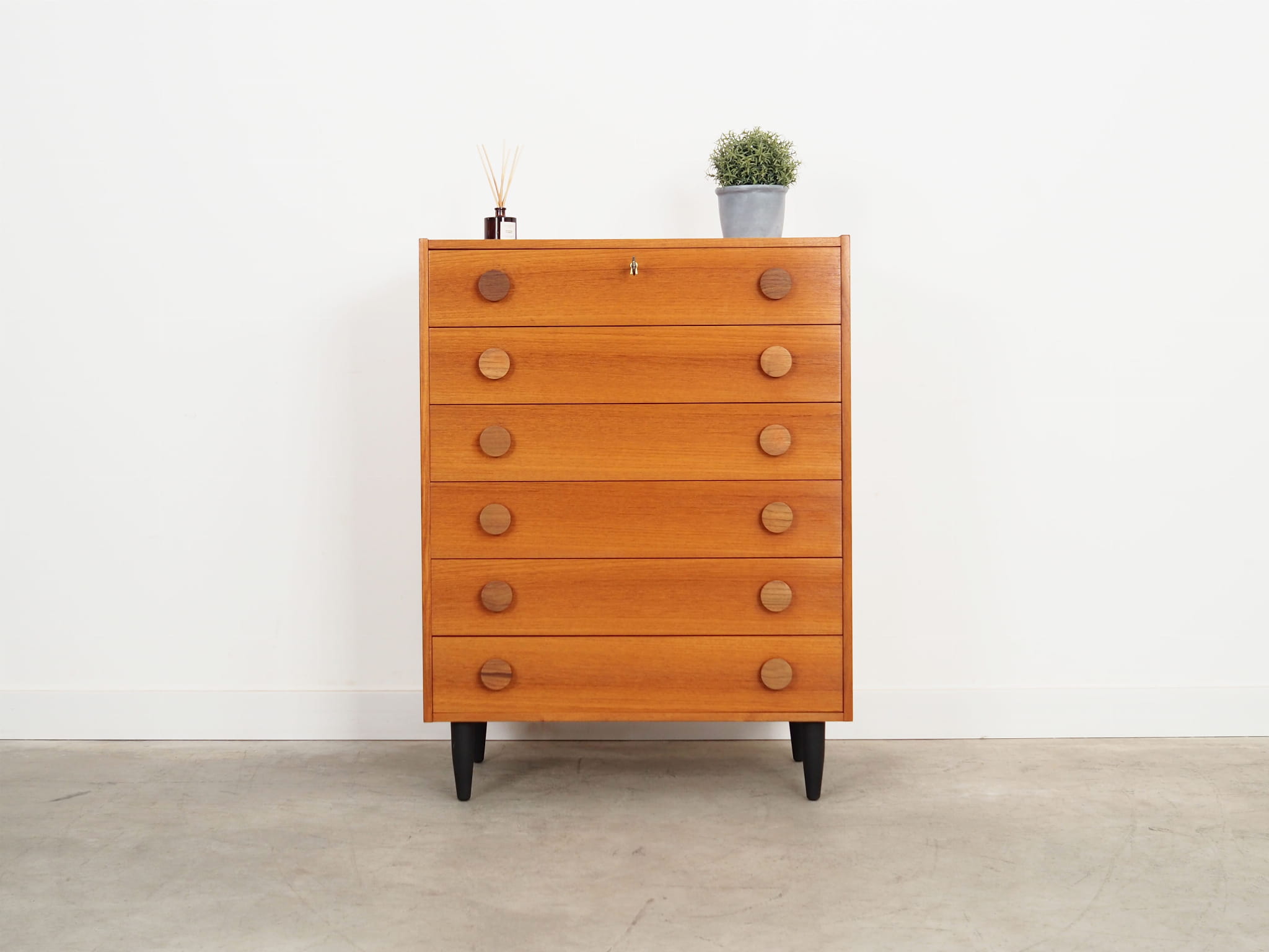 Vintage chest of drawers wood brown 1960s