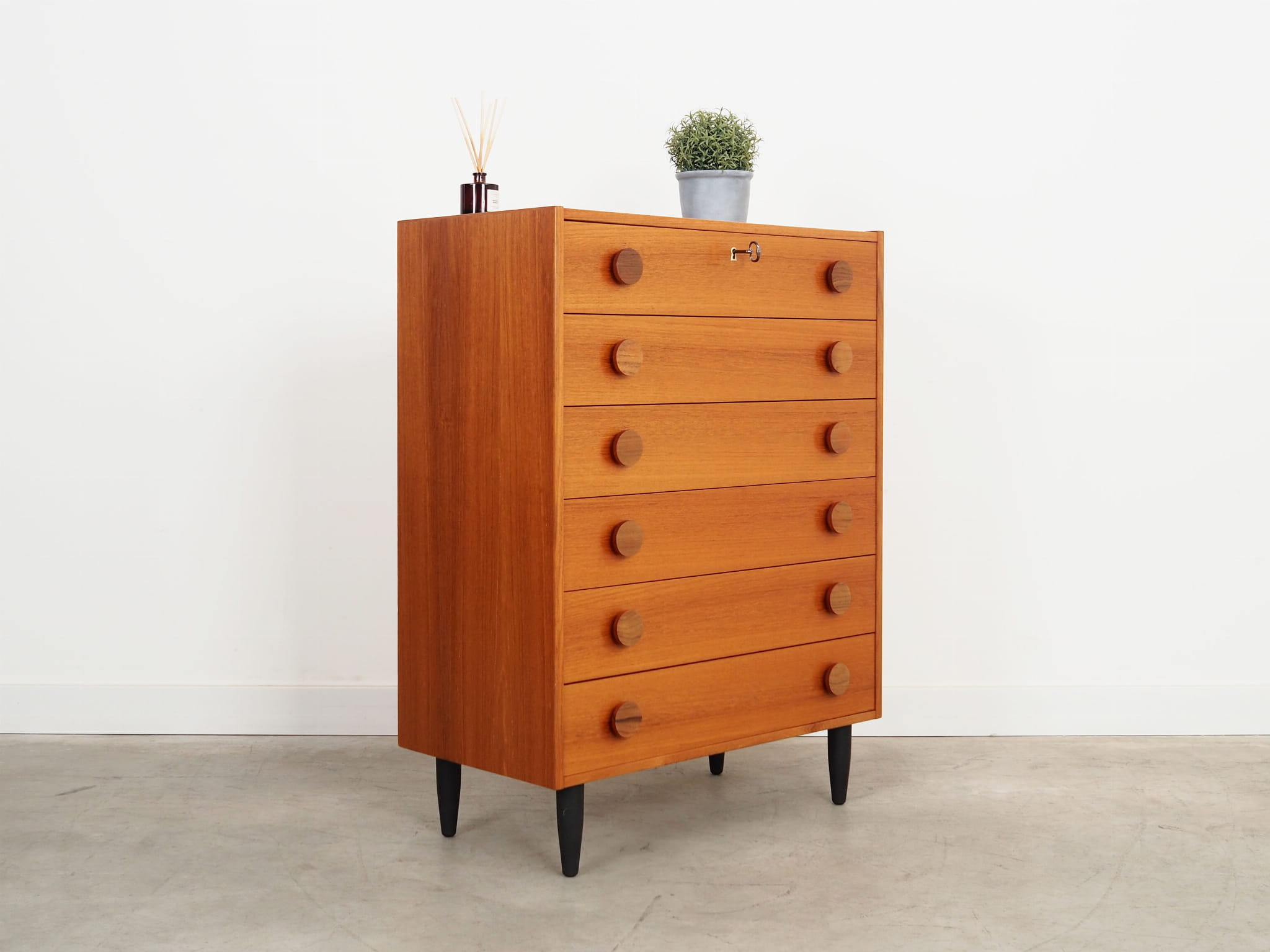 Vintage chest of drawers wood brown 1960s