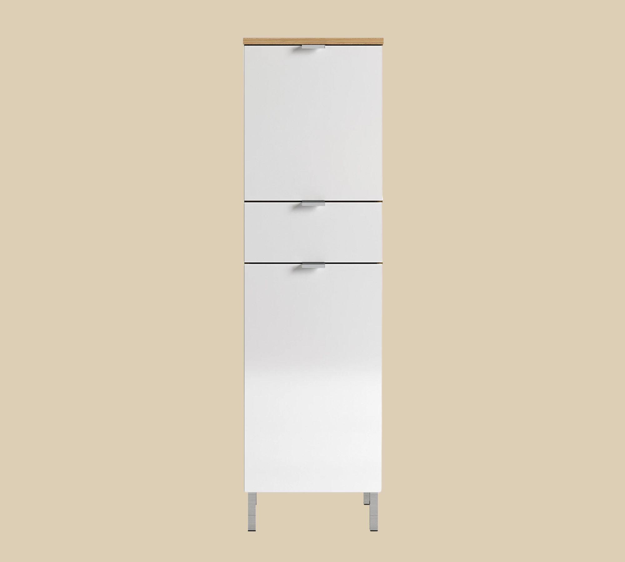 Midischrank Eichendekor Weiß
