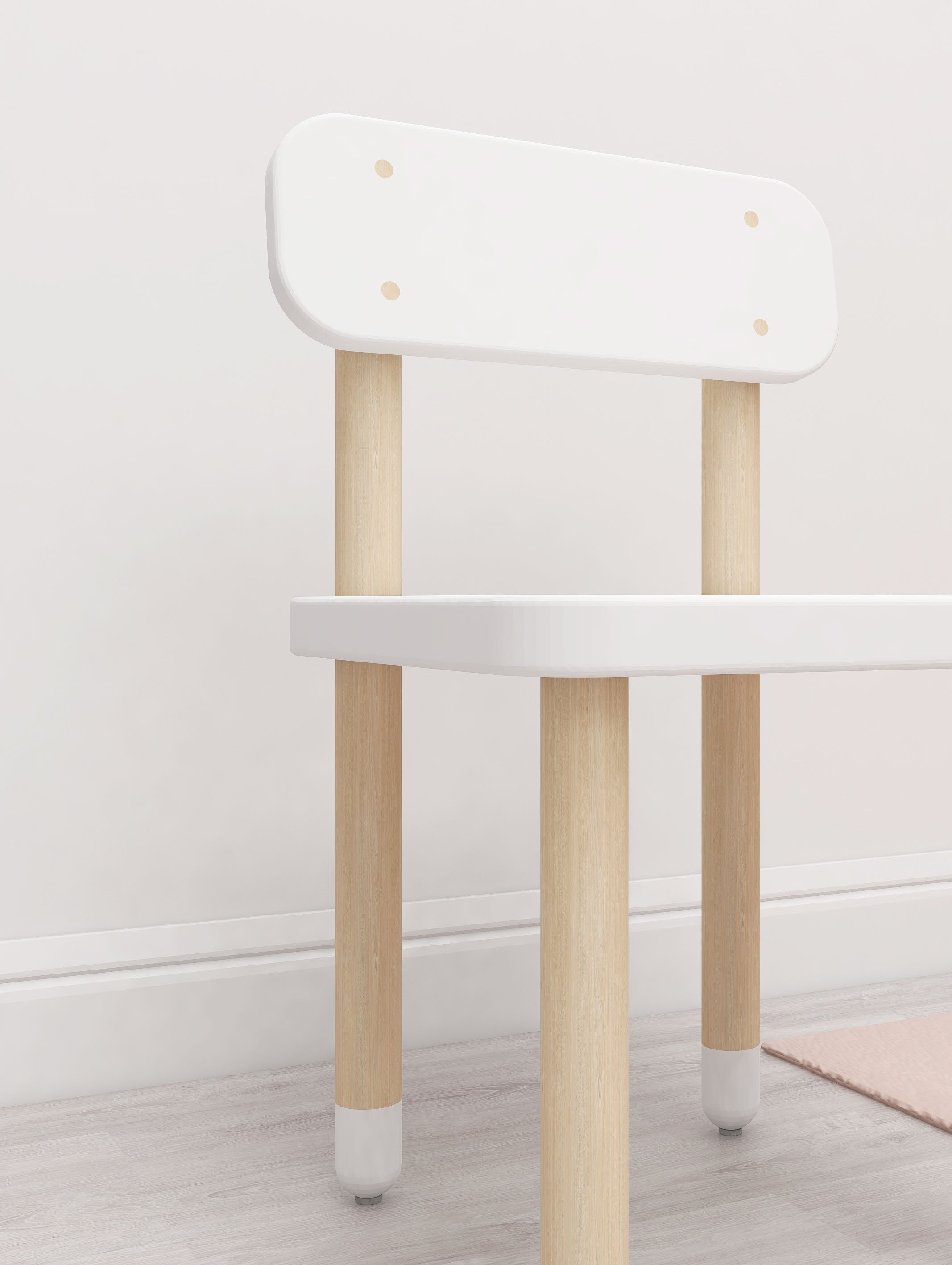 Dots Children's Chair Ash Wood White