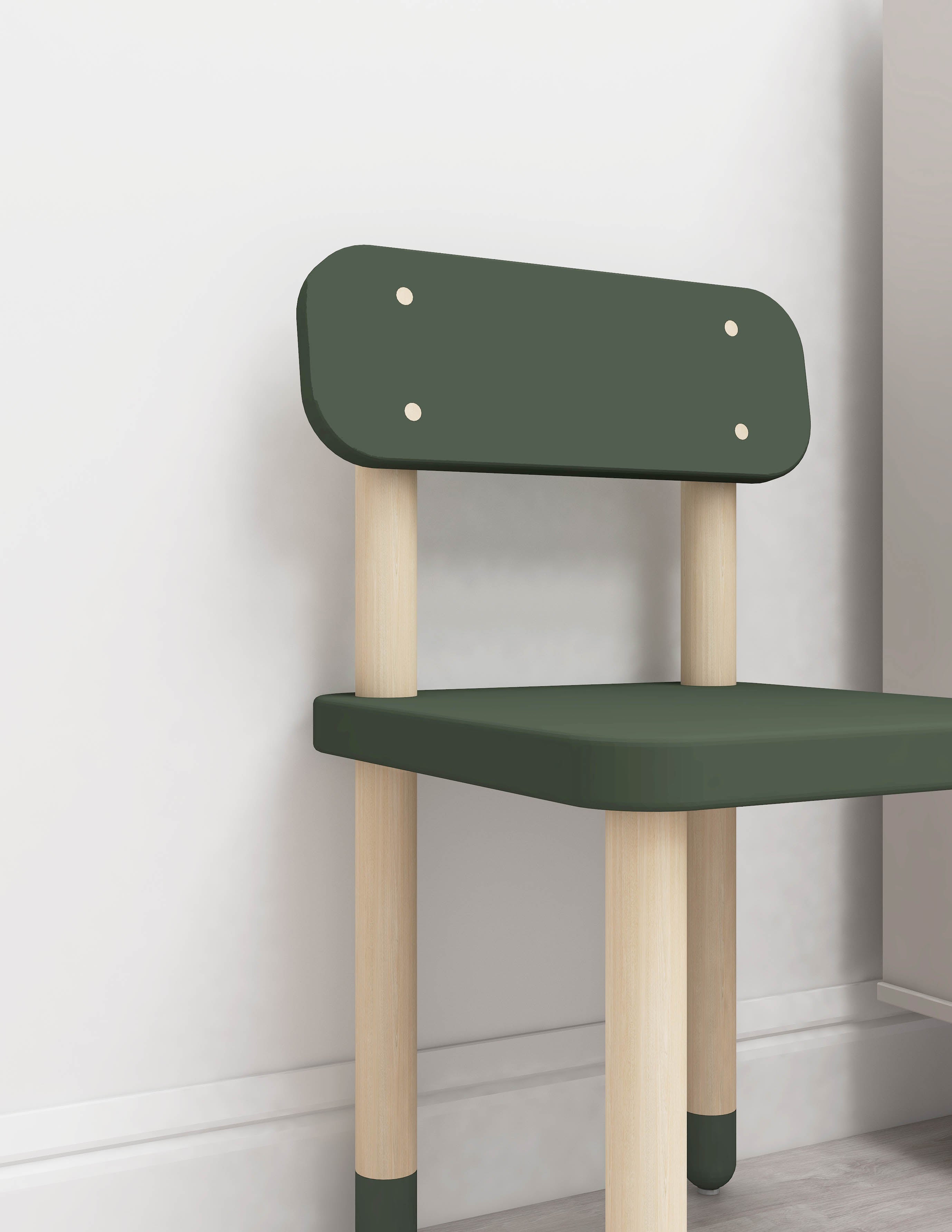 Dots Kids Chair Ash Wood Green
