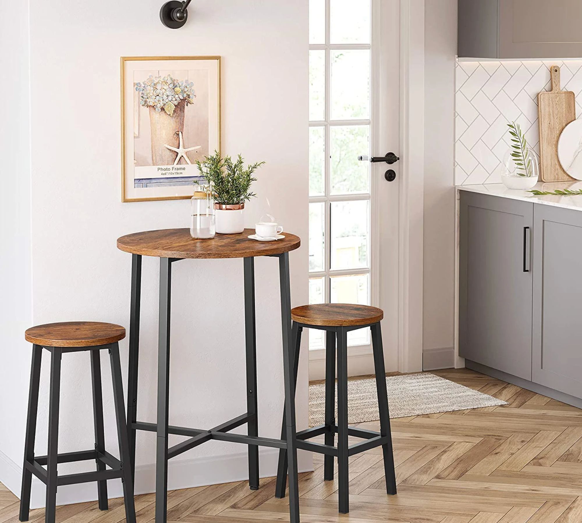 Bar stool reclaimed wood decor