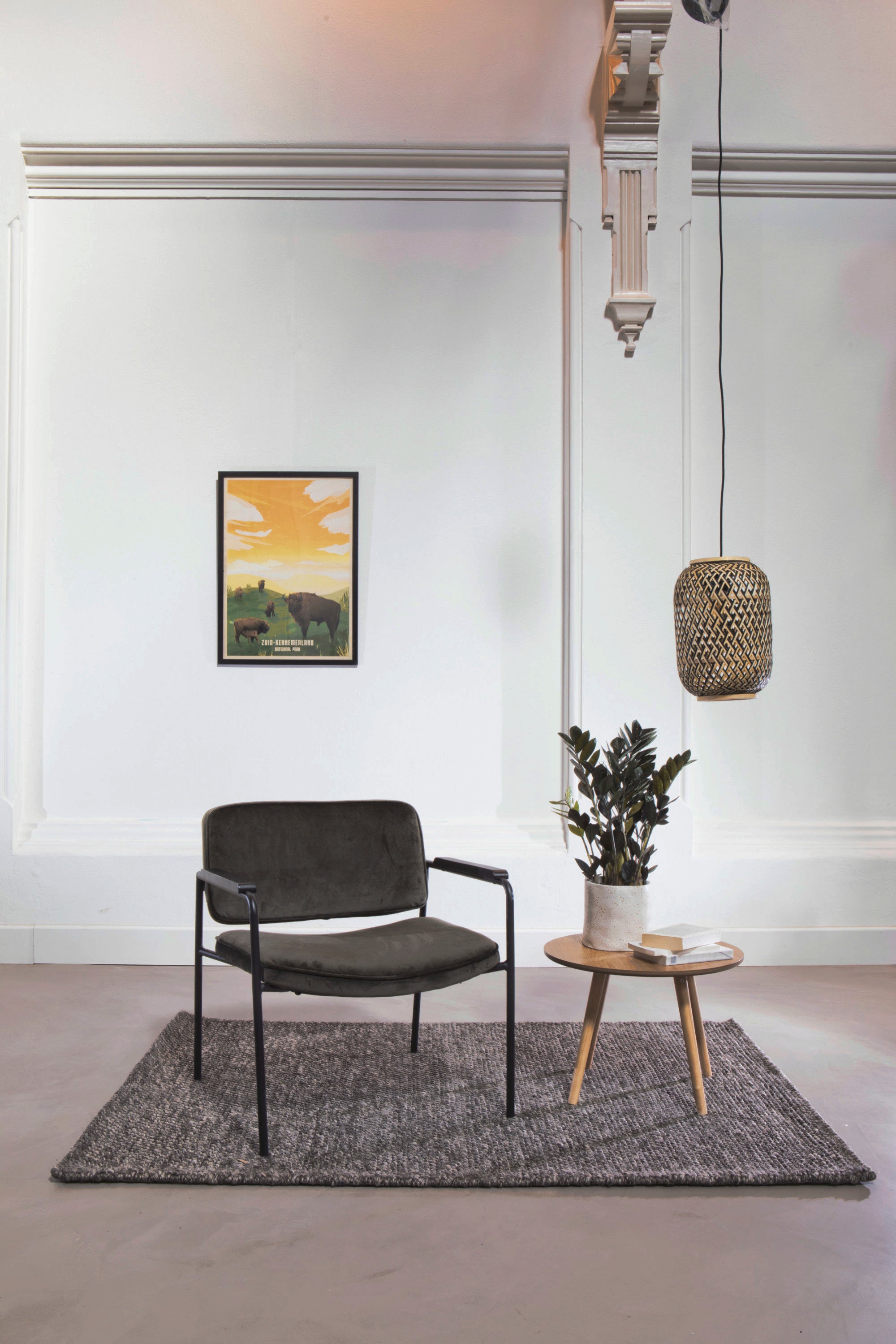 Eva Pendant Lamp Wood Black
