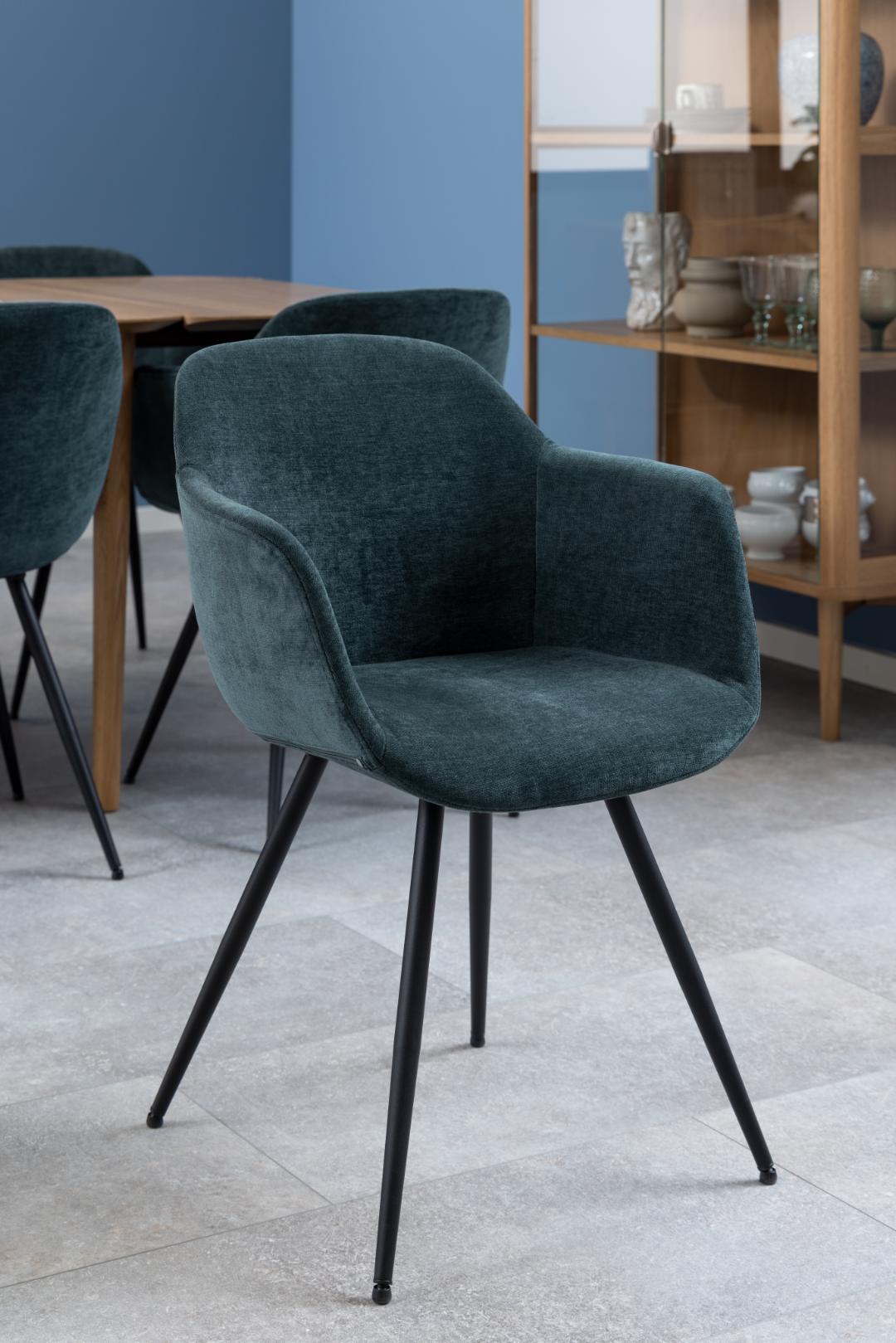 Alunda Chair Metal Velvet Dark Blue