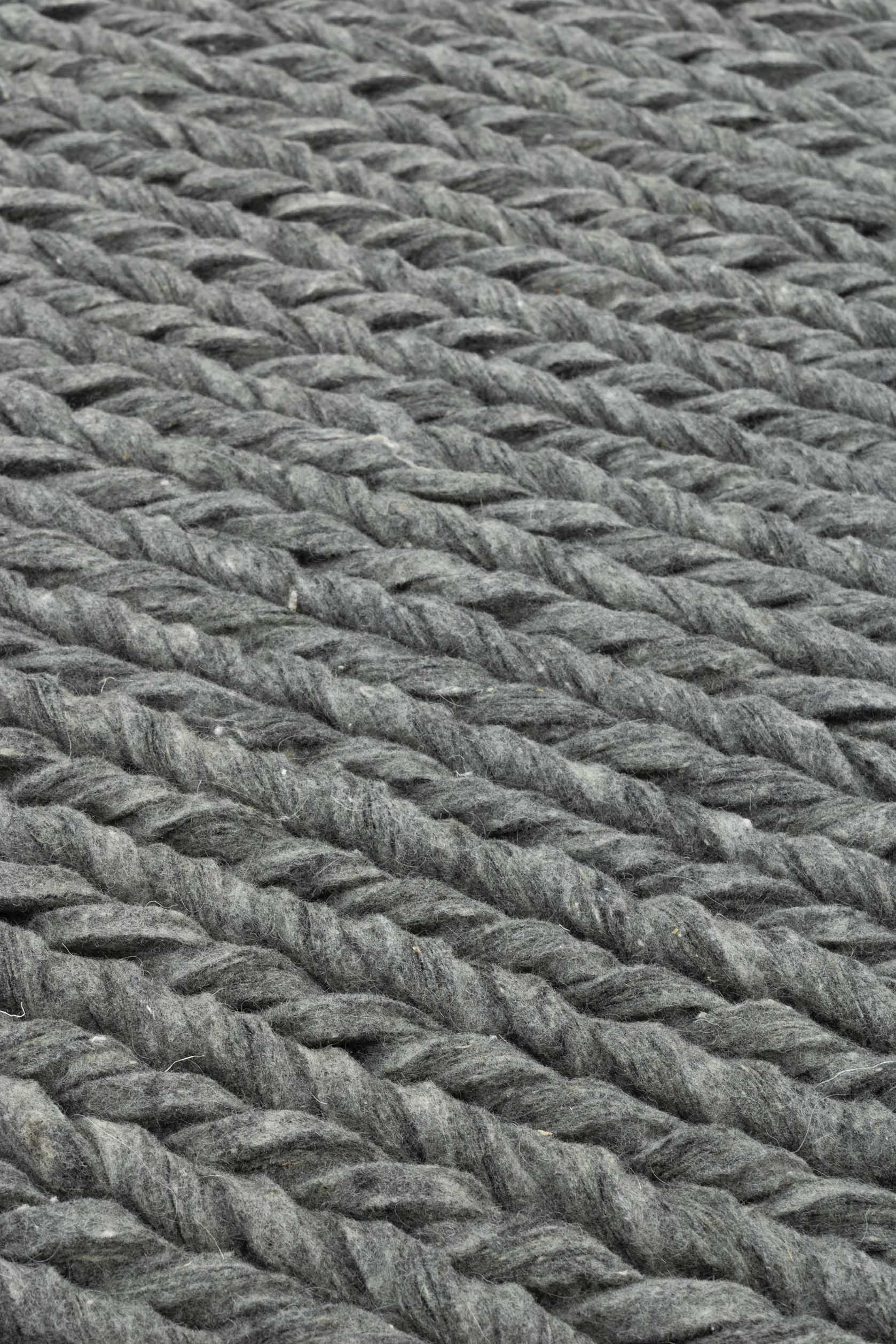 Cable Carpet Wool Felt Anthracite