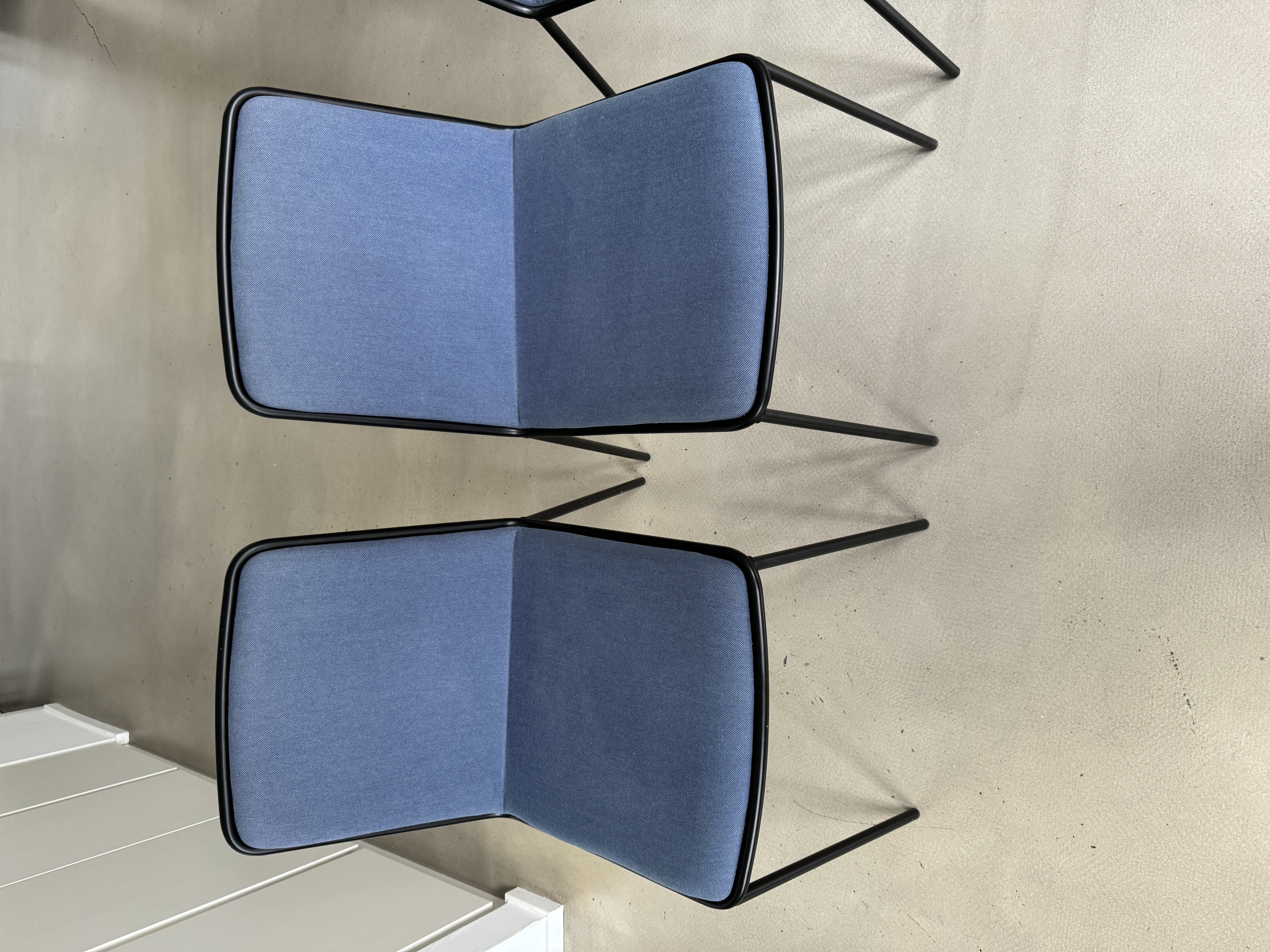 4x Lago Pletra Designer Chair Textile Metal Blue