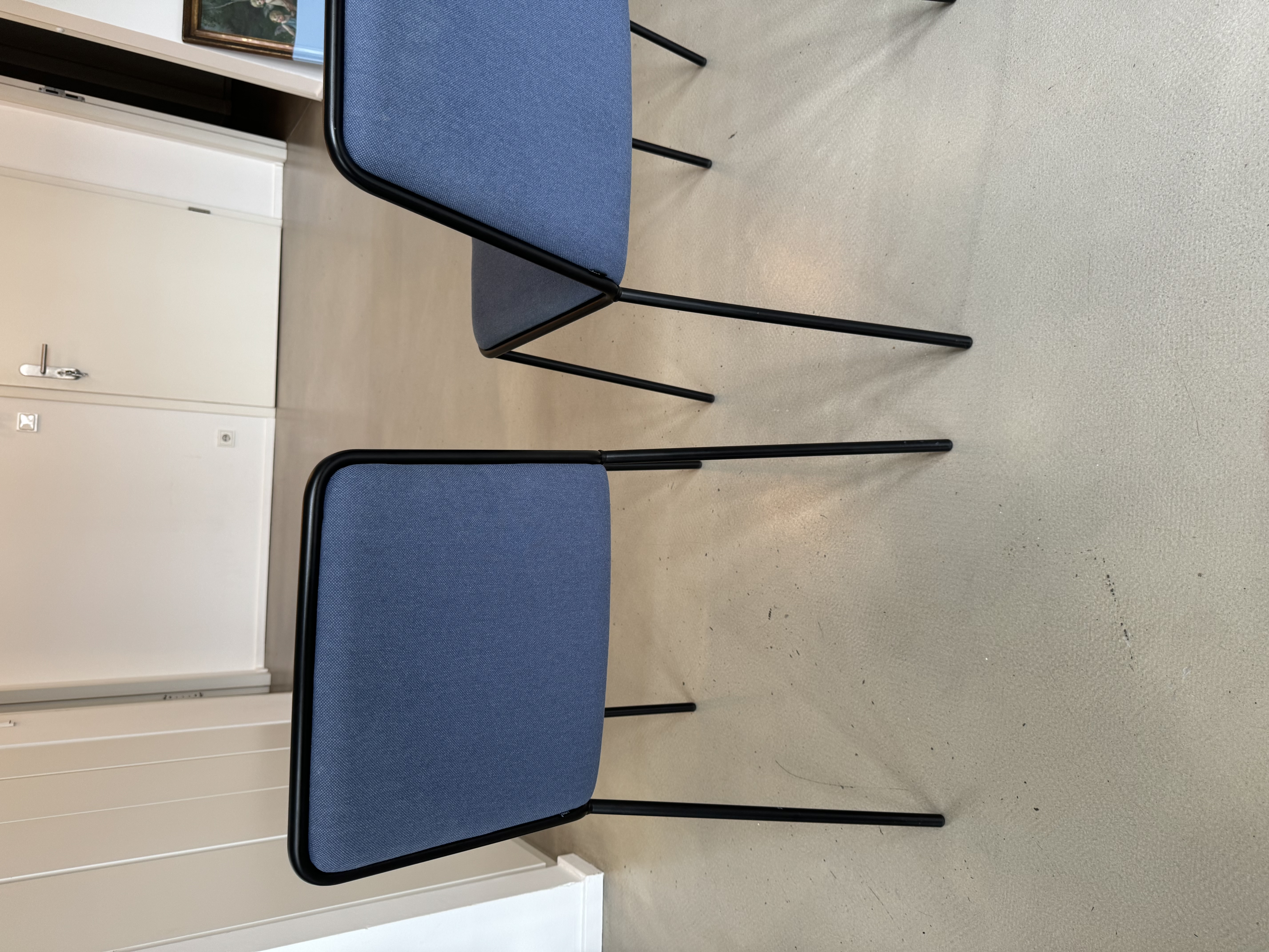4x Lago Pletra Designer Chair Textile Metal Blue