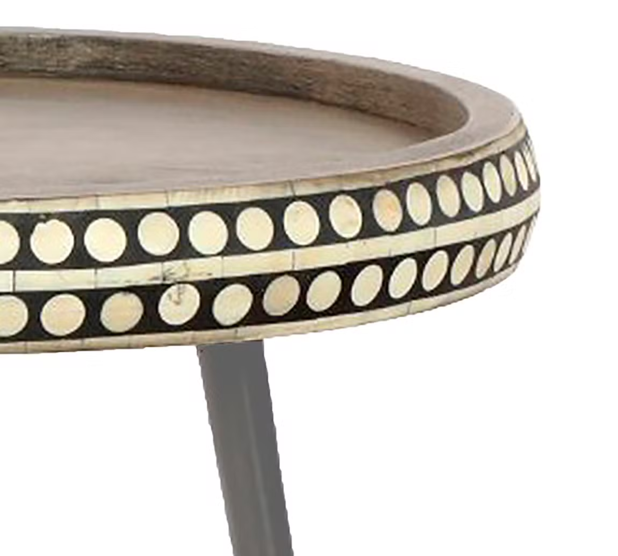 Beistelltisch Mangoholz Metall Gold Schwarz