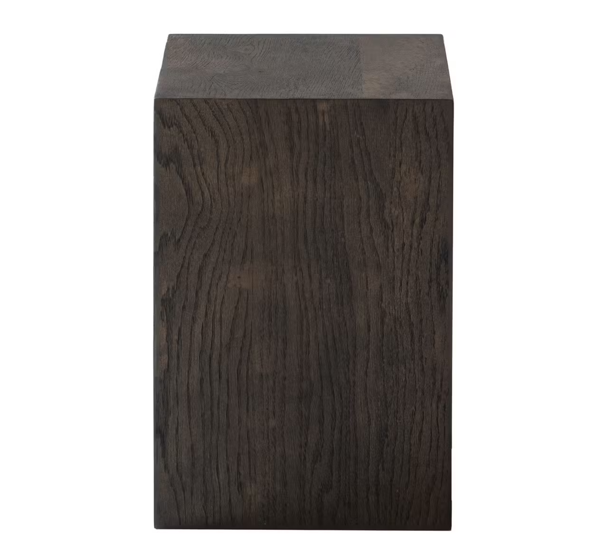 Side Table Real Wood Veneer Oak Black