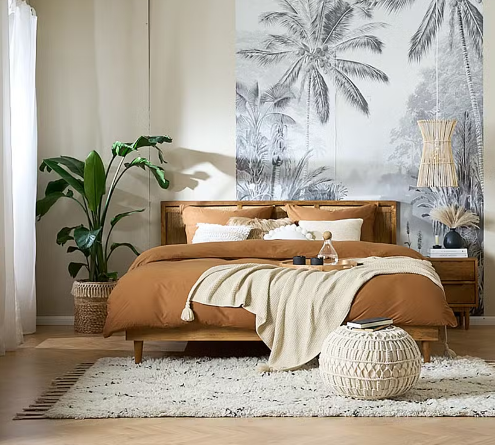 Pendant lamp natural fiber plant leaf