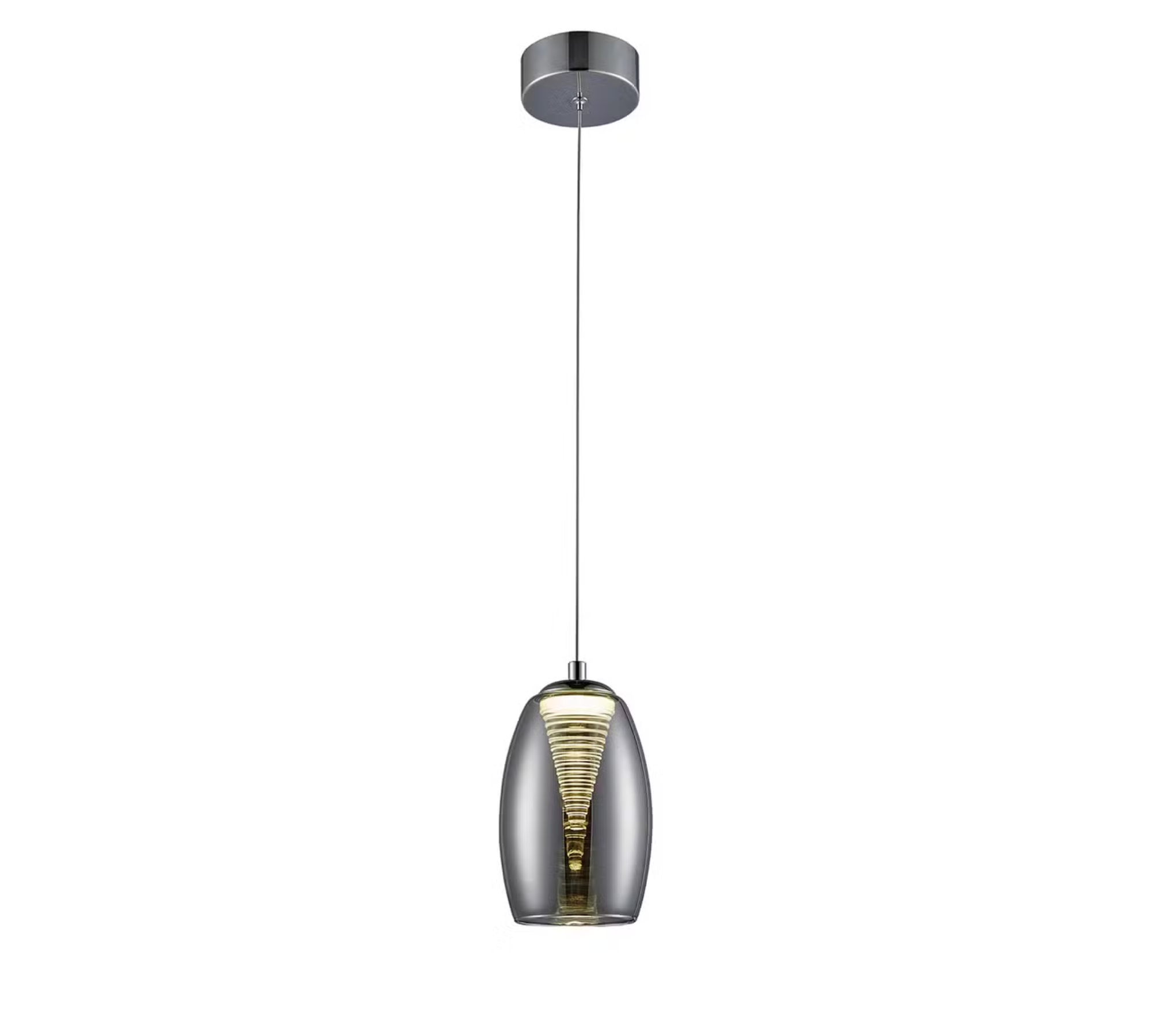 LED pendant lamp Glass Steel Black Chrome
