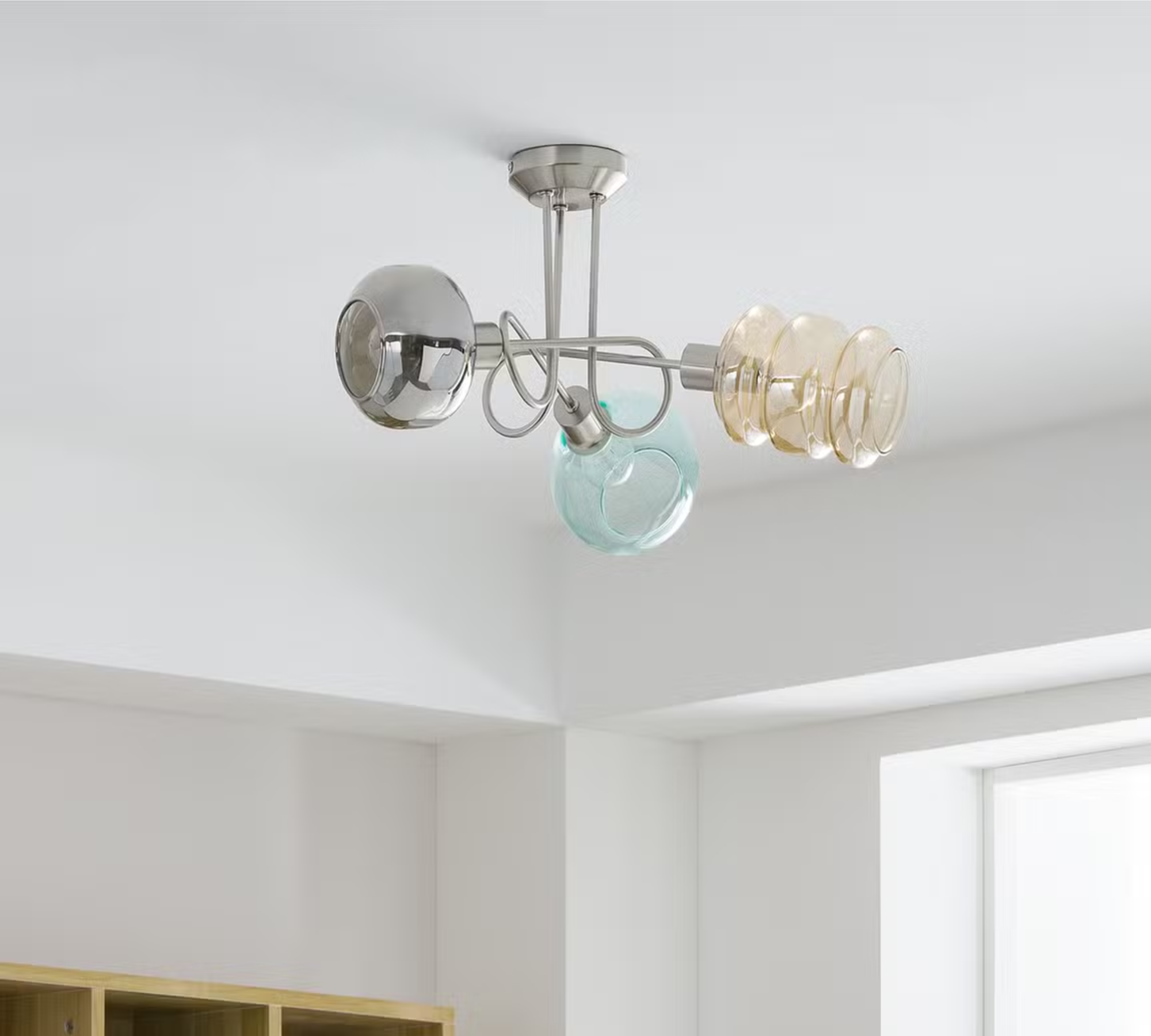 Deckenleuchte Brooklyn Sicherheitsglas / Eisen 3-flammig