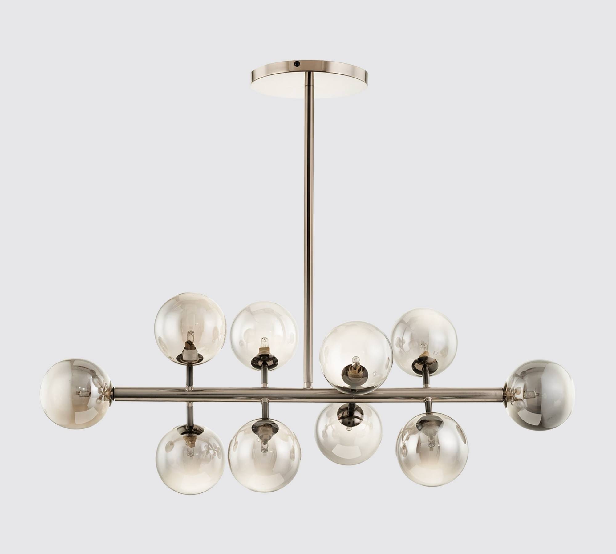 10-Light LED pendant lamp smoked glass