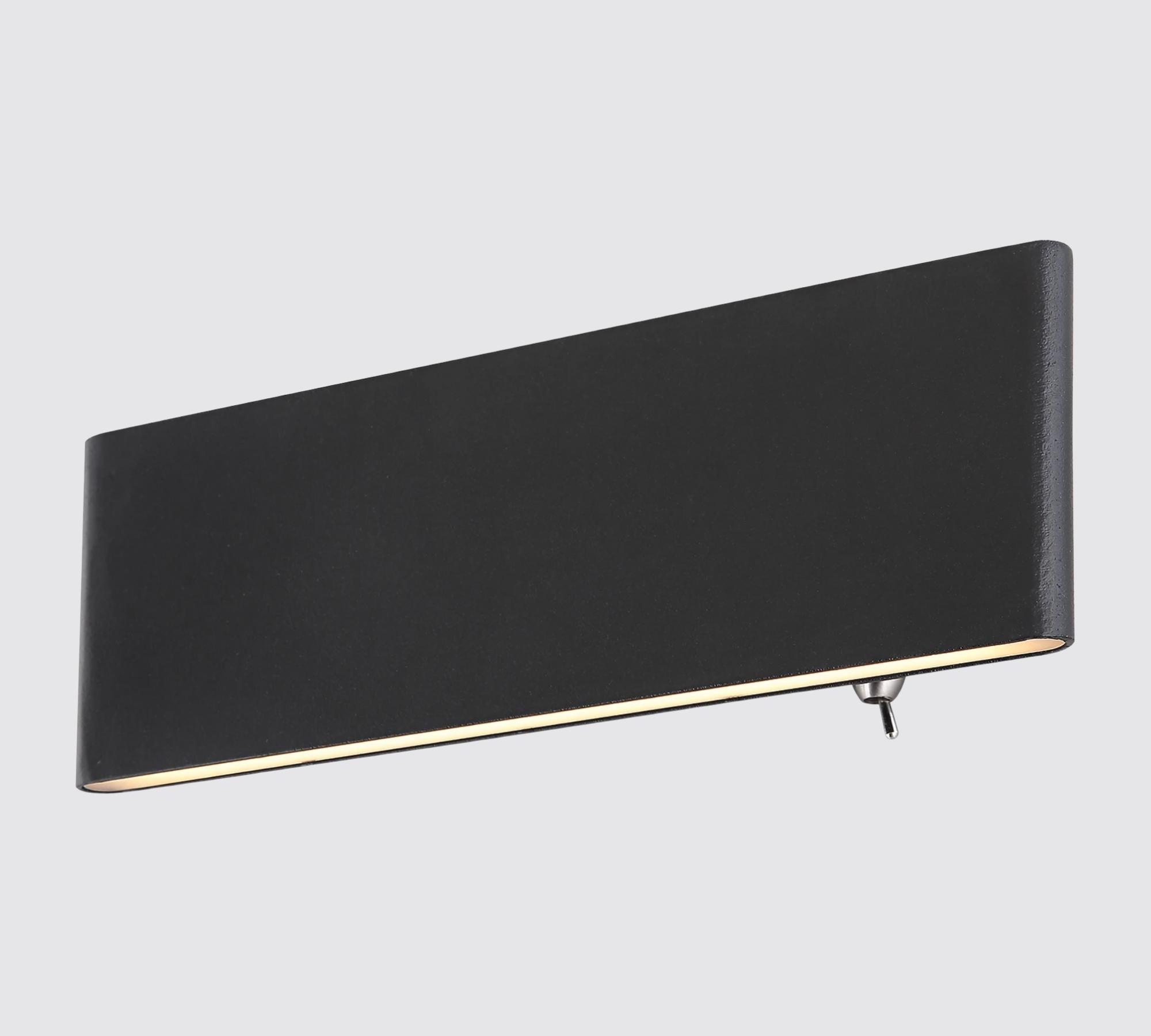 Flache LED-Wandleuchte Schwarz