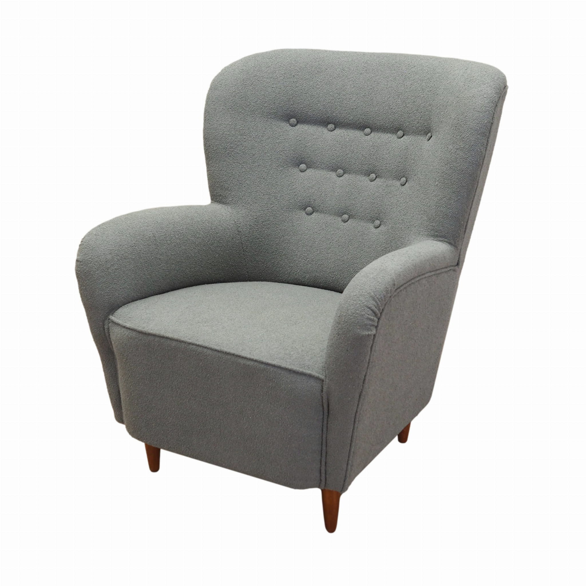 Poltrona Tessuto Legno Grigio