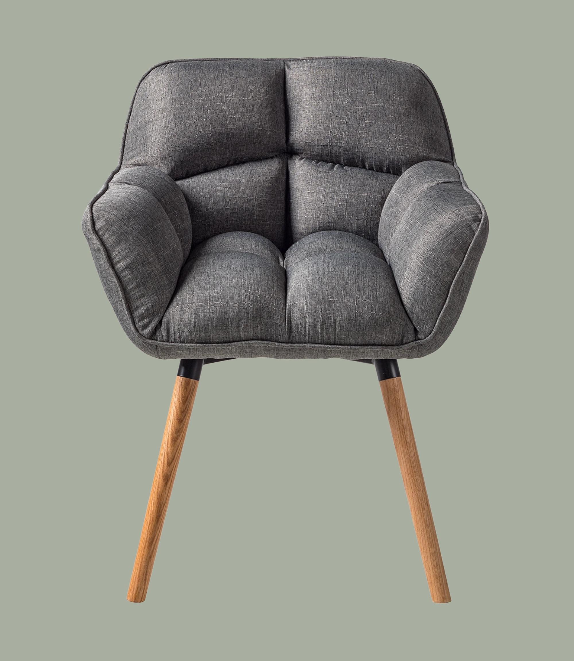 Armchair made of woven fabric in grey
