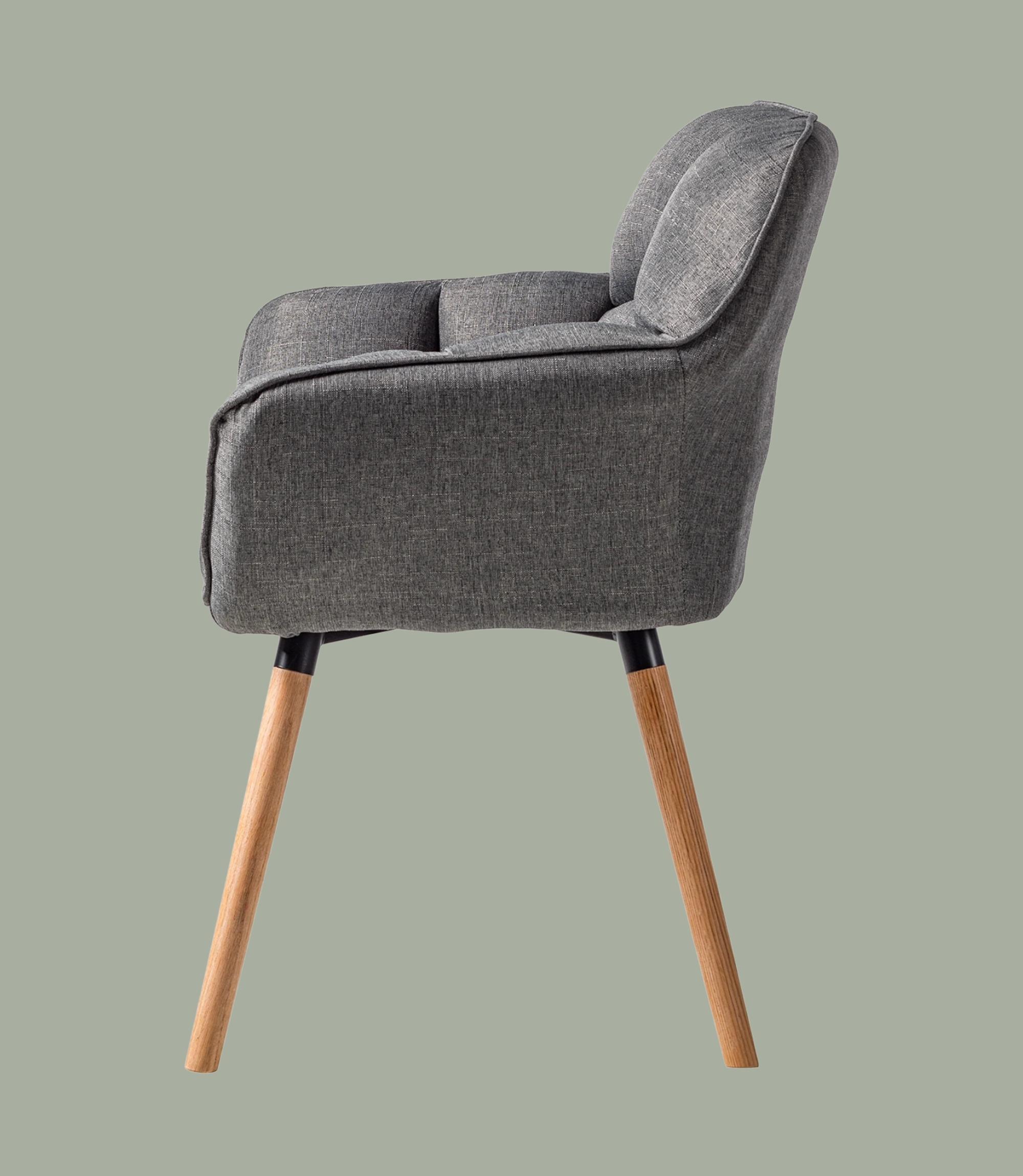 Armchair made of woven fabric in grey