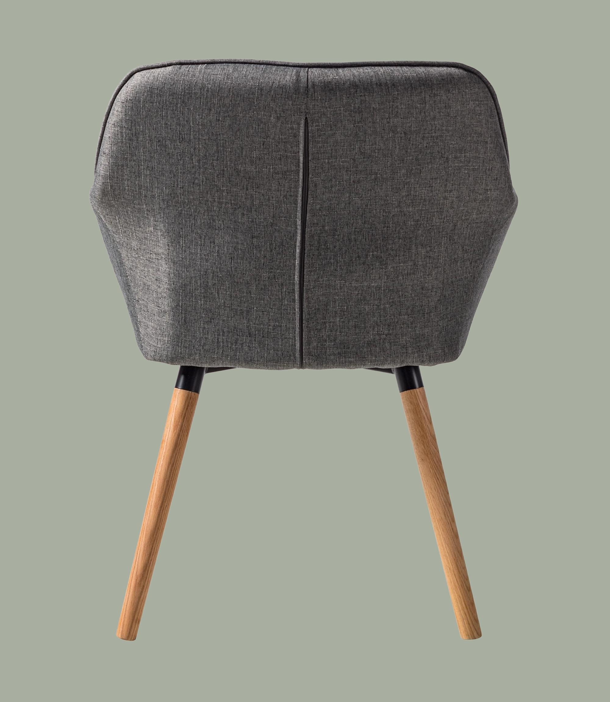 Armchair made of woven fabric in grey