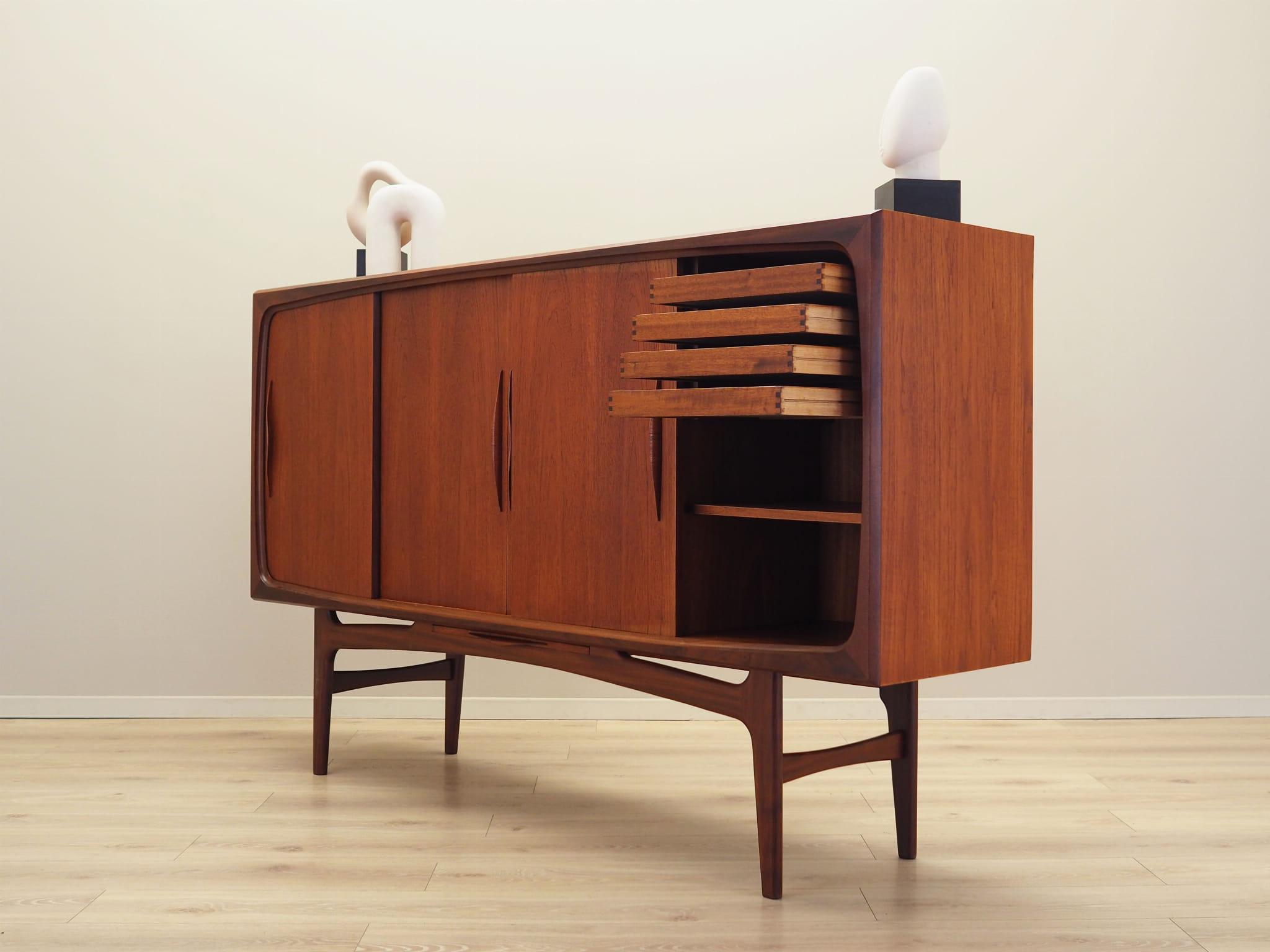 Teak highboard, Danish design, 1970s, production: Denmark