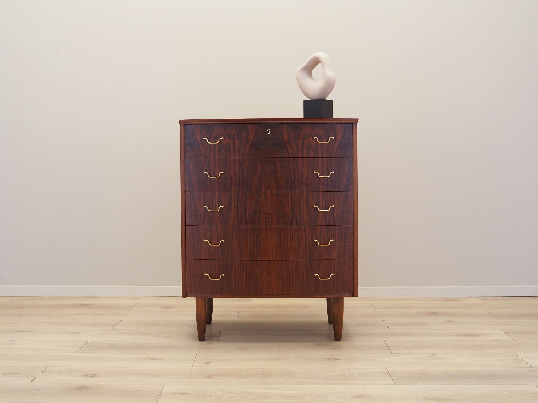 Vintage chest of drawers walnut wood brown 1970s
