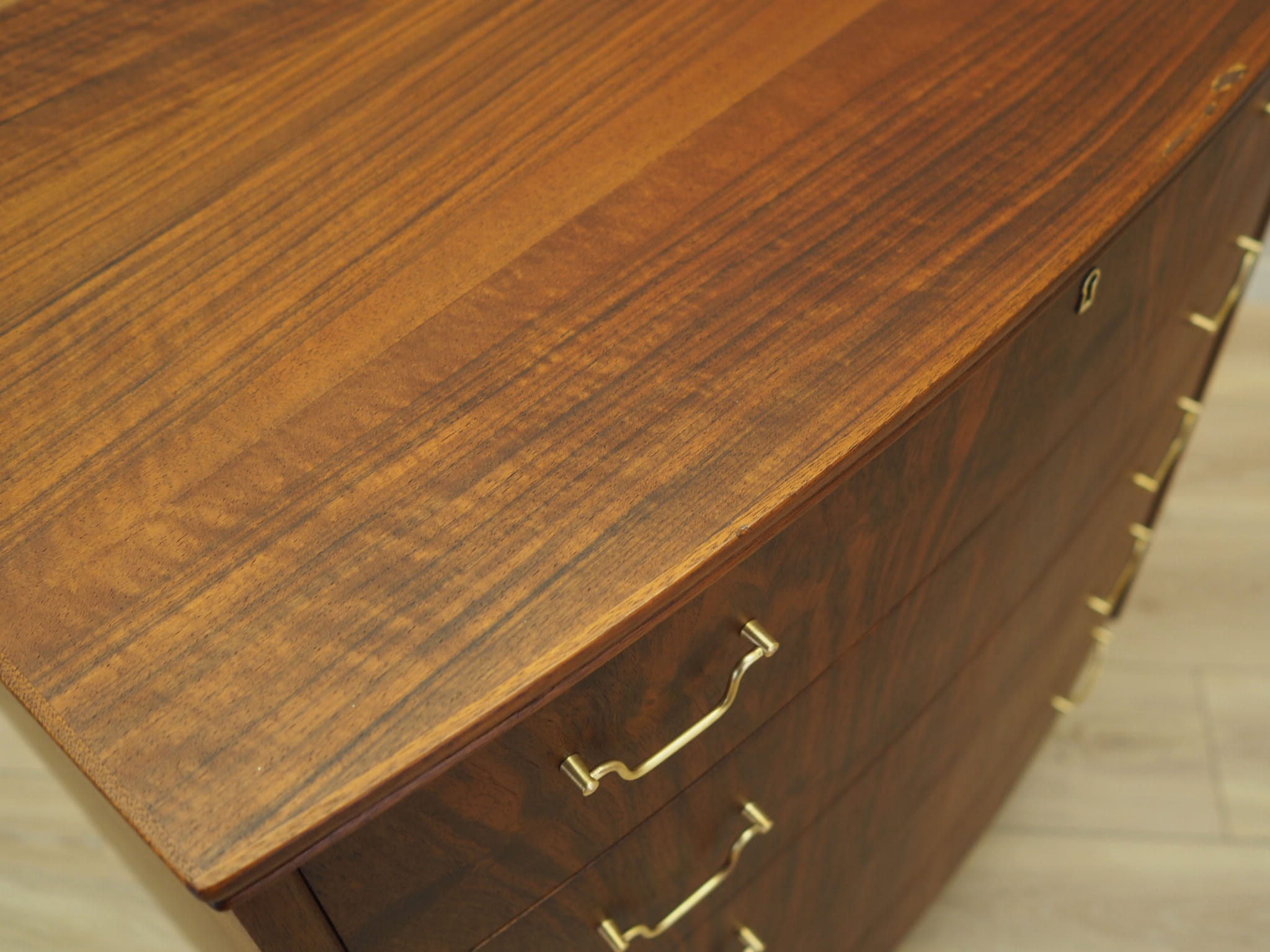 Vintage chest of drawers walnut wood brown 1970s