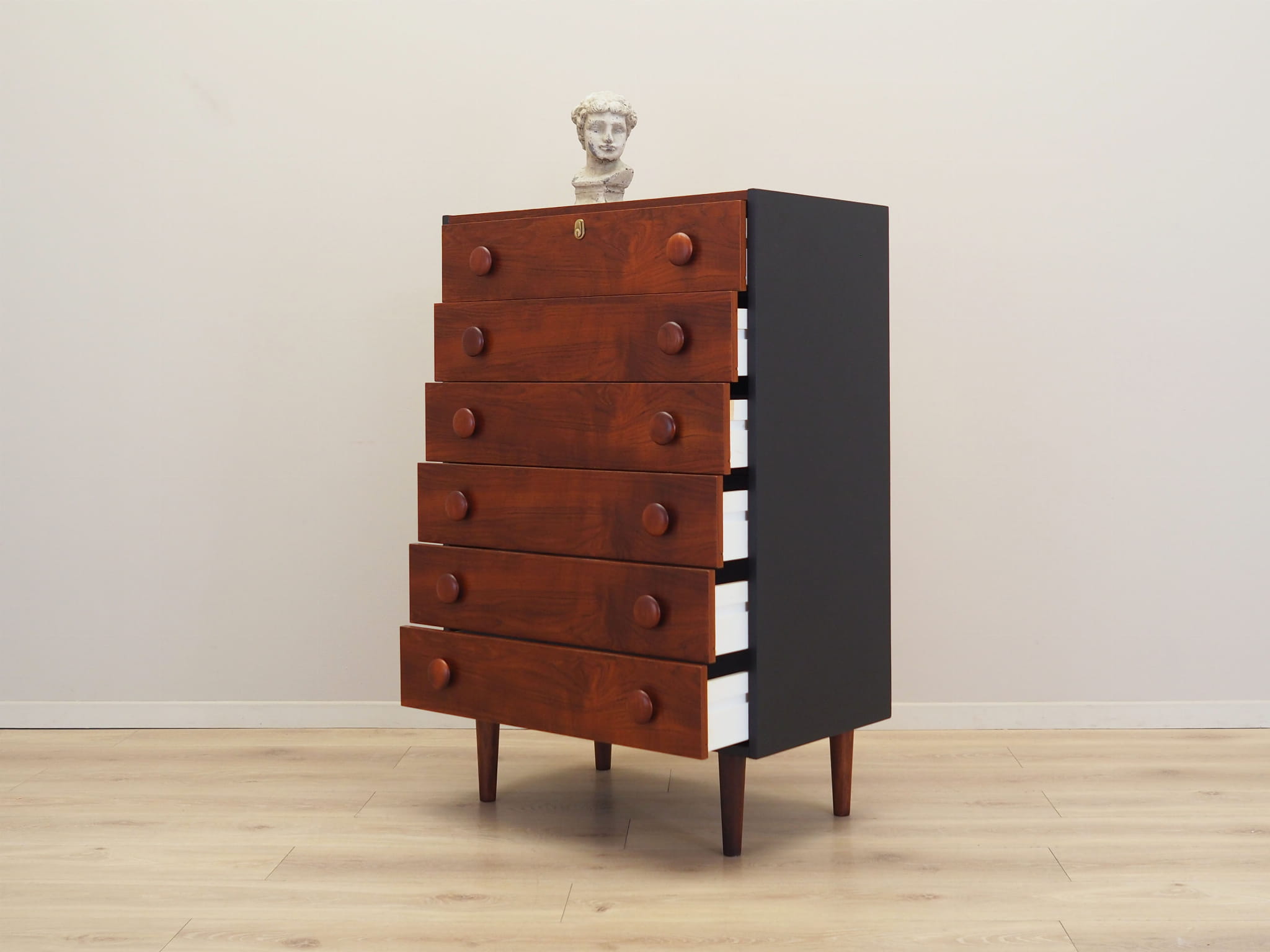 Vintage chest of drawers Teak wood Brown 1970s