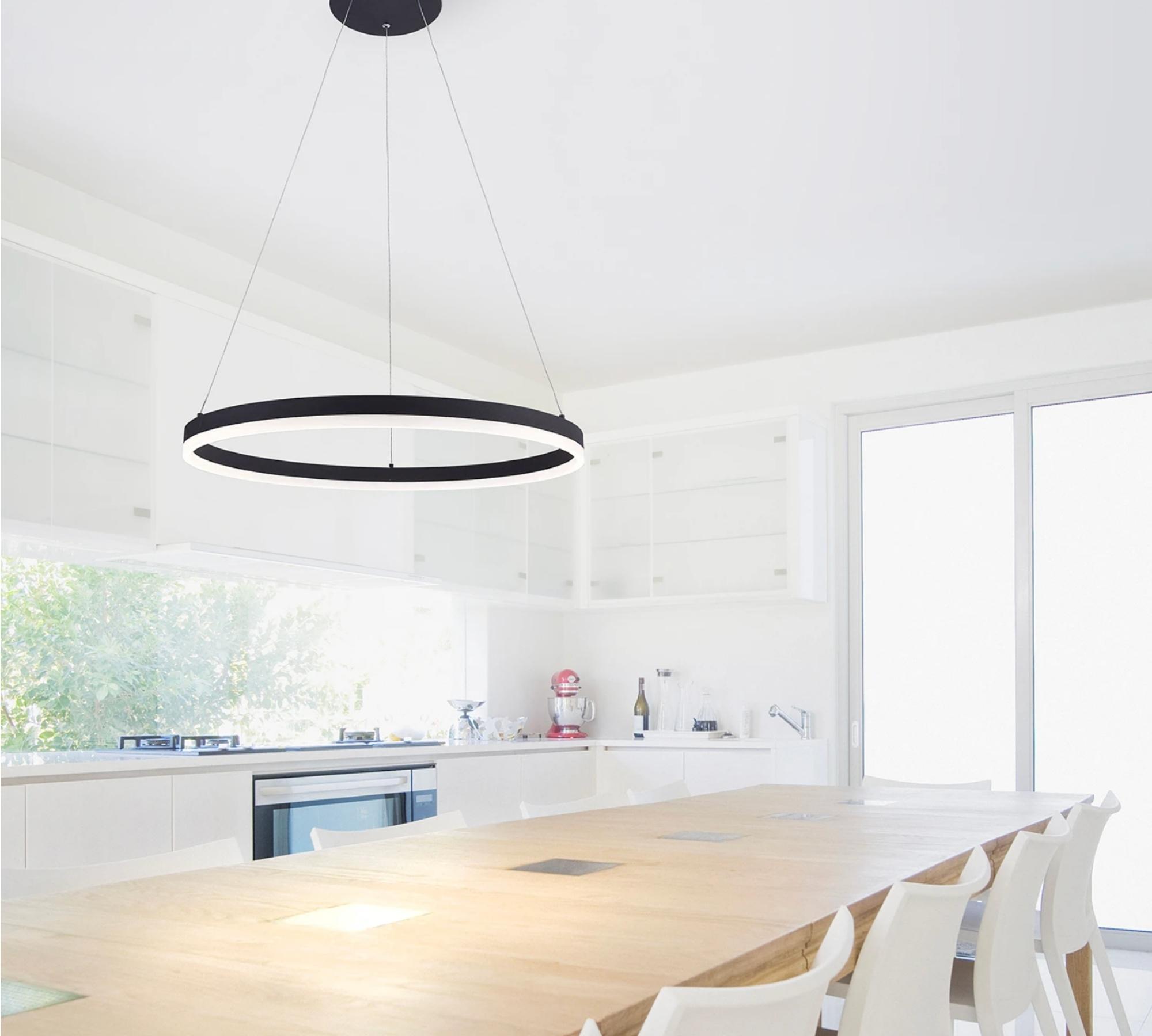 Ring-shaped 1-flame LED pendant light