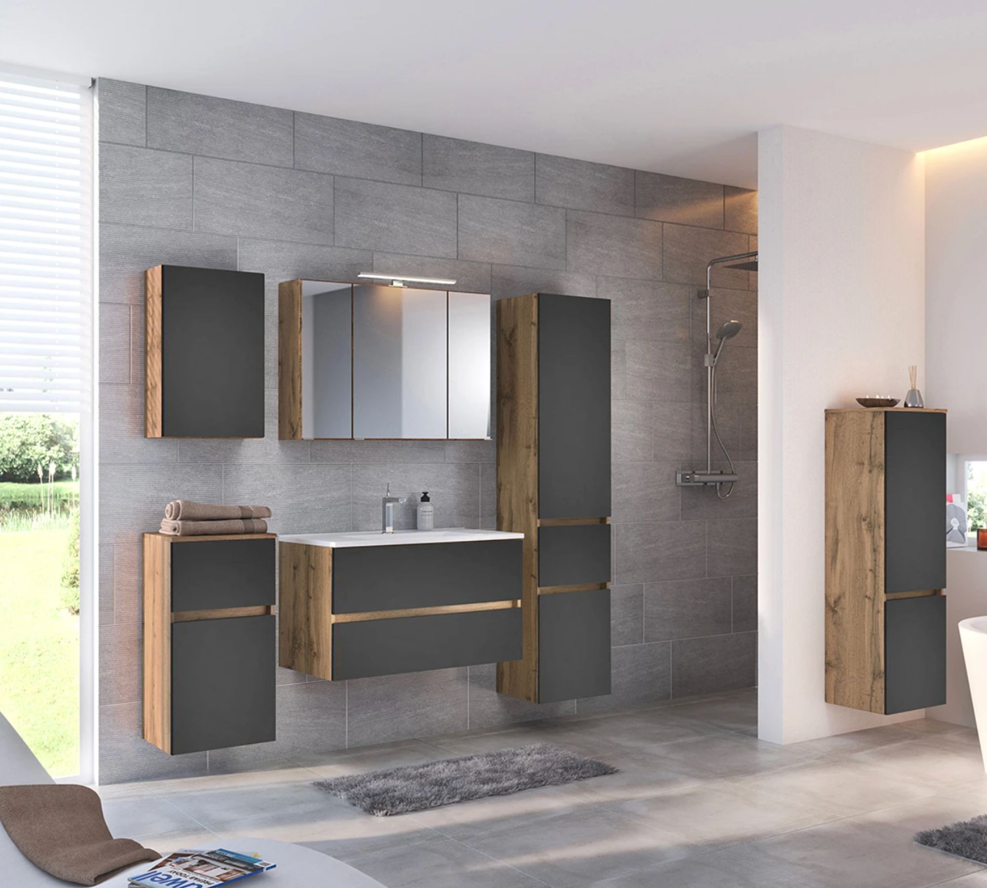 Wall cabinet MDF Coated Matt Grey