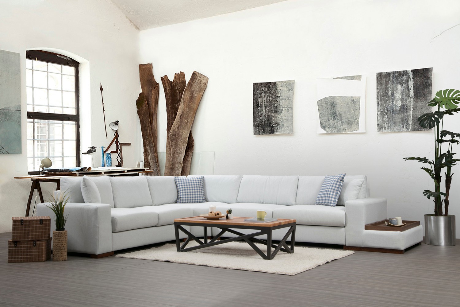 Modern corner sofa White