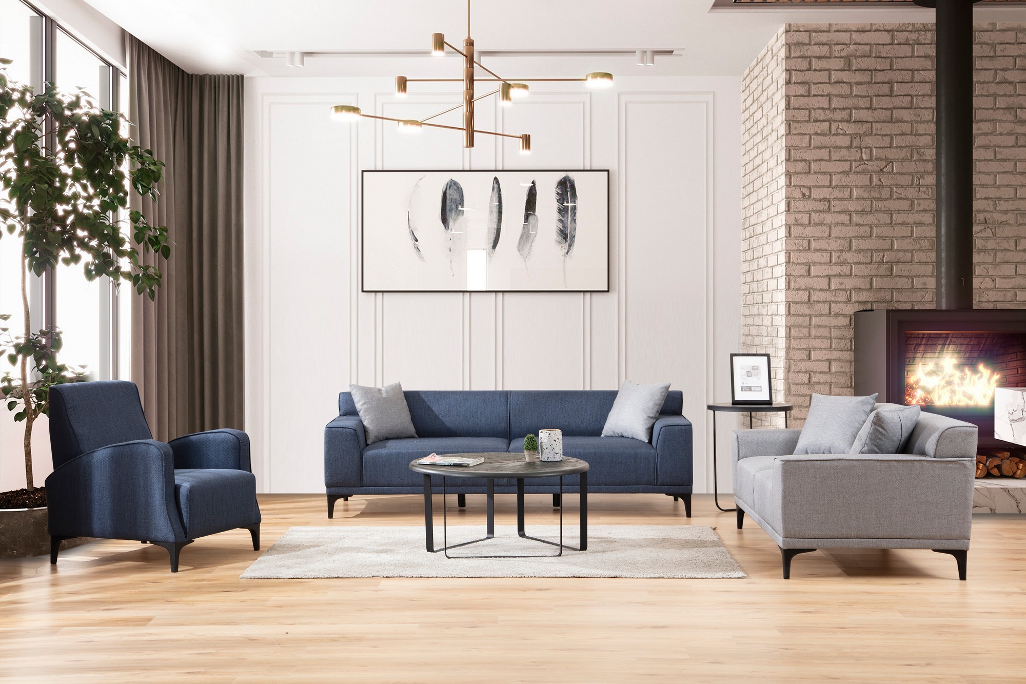Modern armchair blue