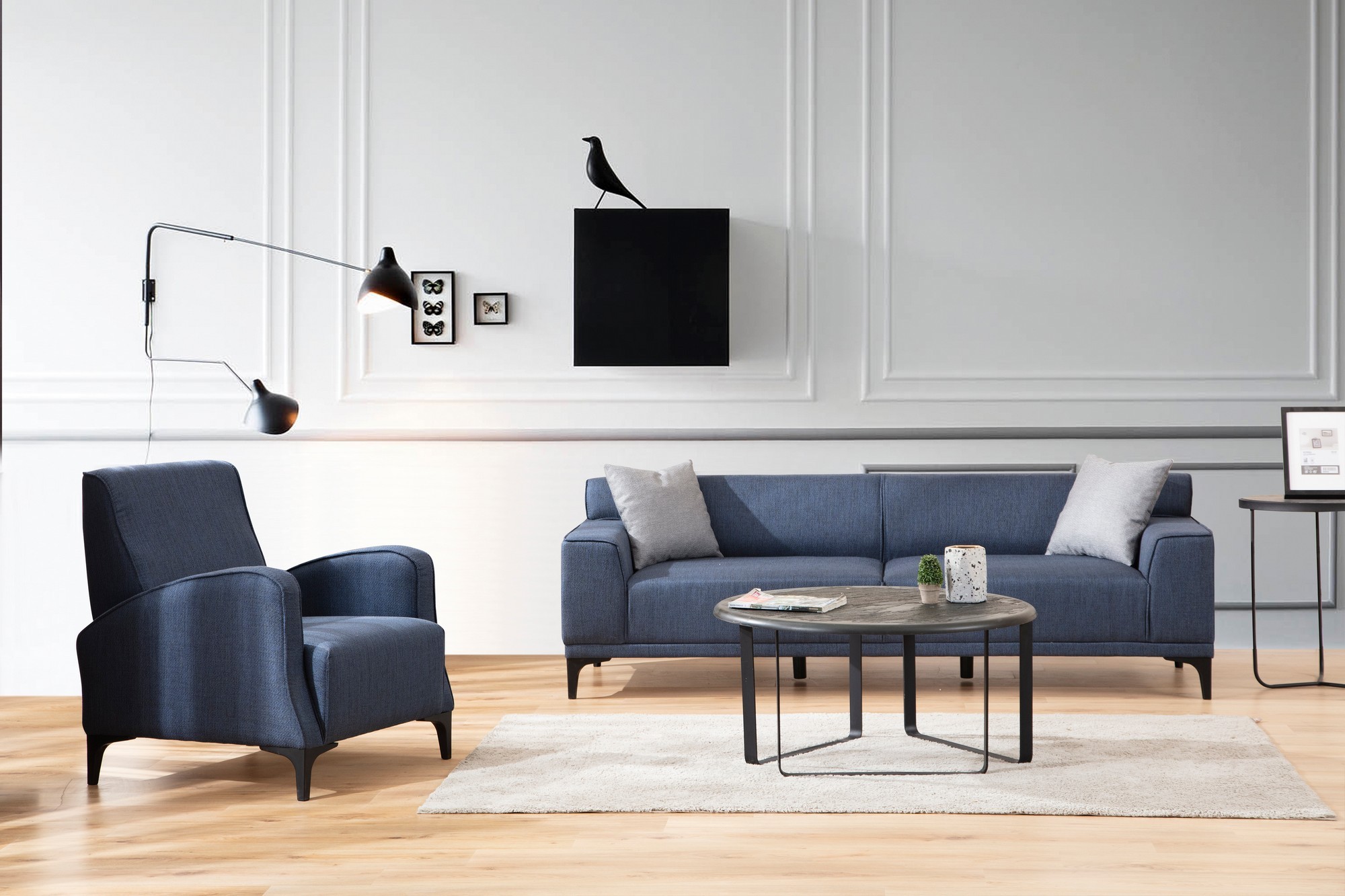 Modern armchair blue