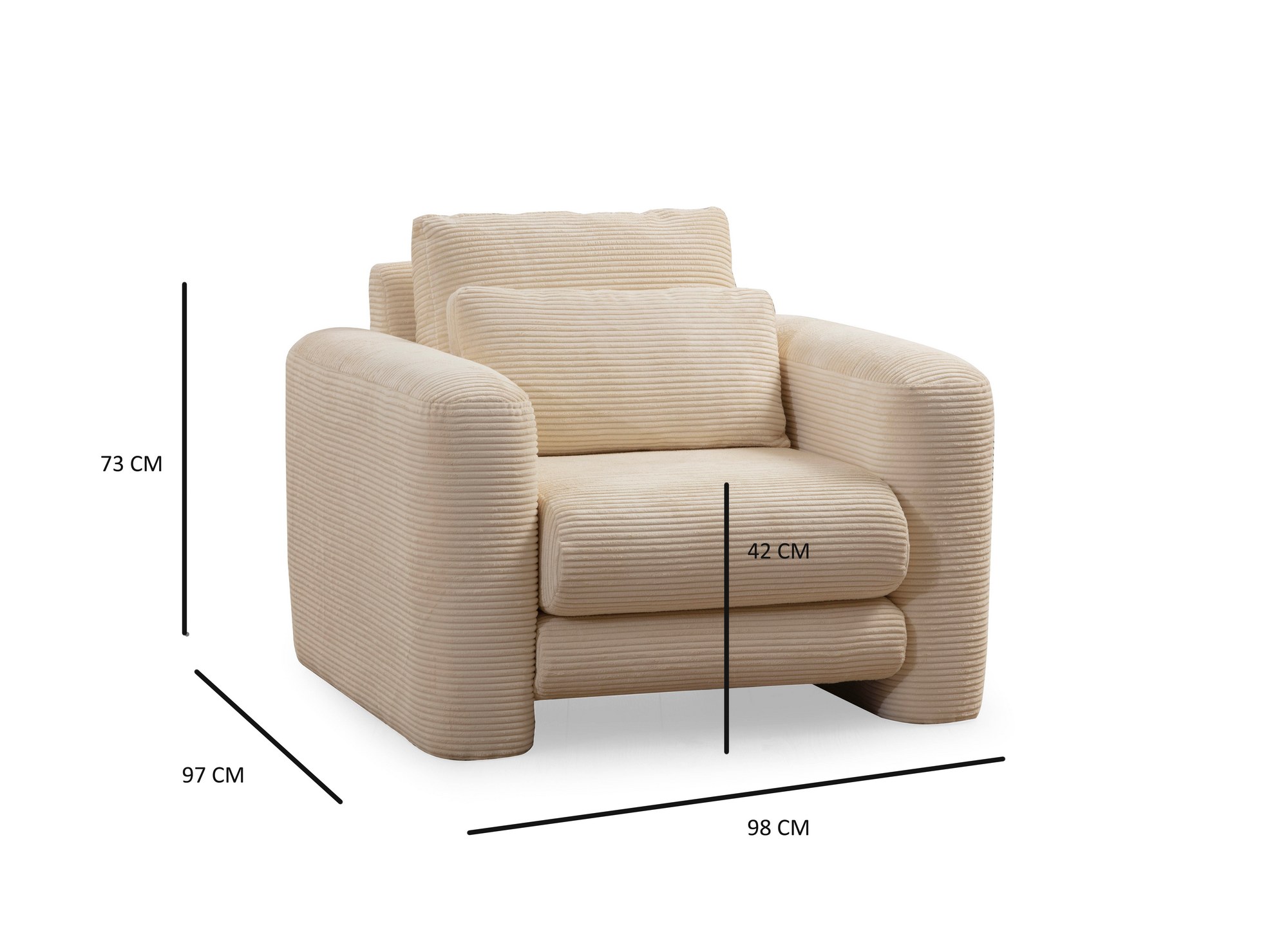 Modern armchair beige
