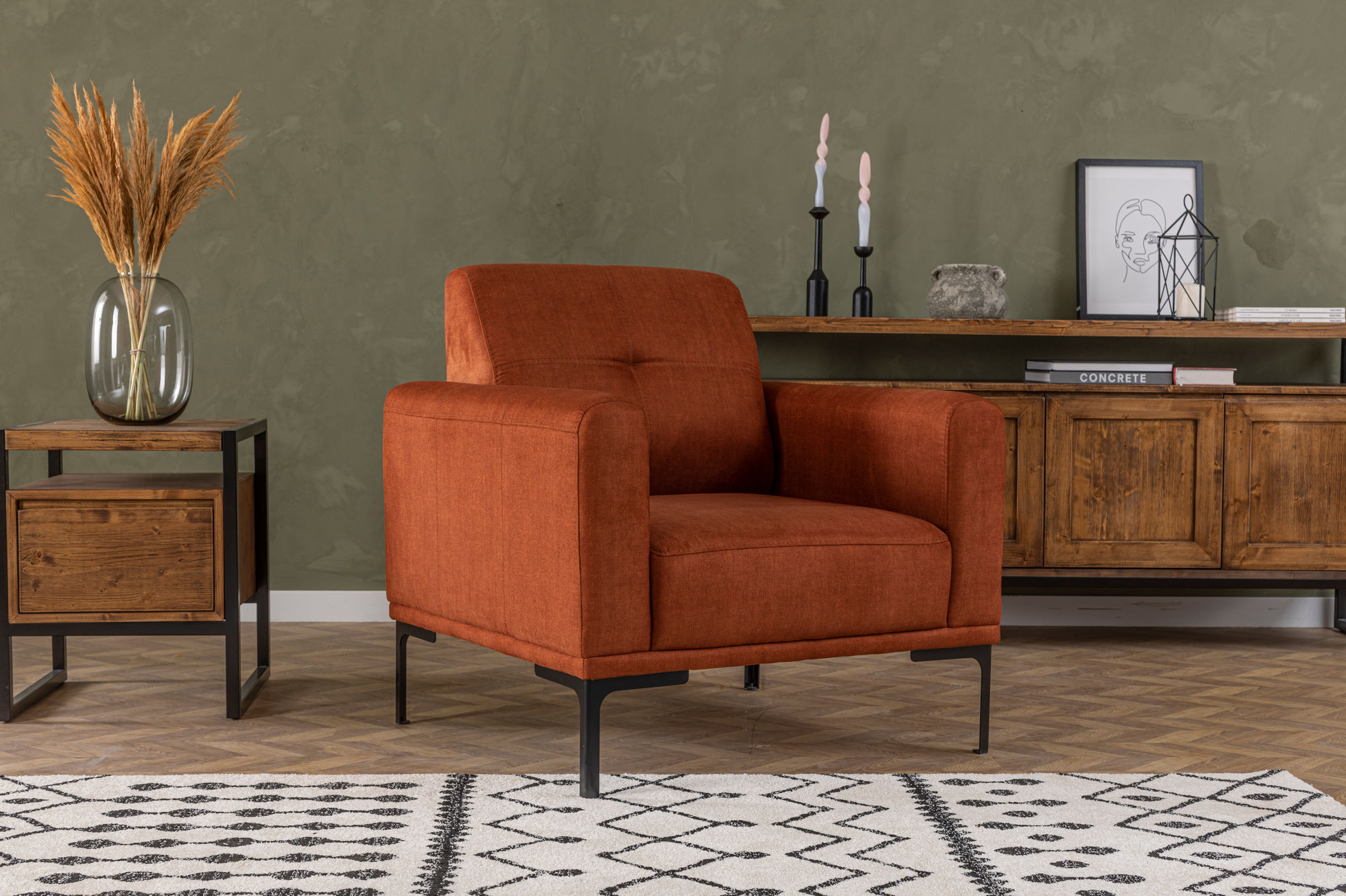 Modern armchair Orange