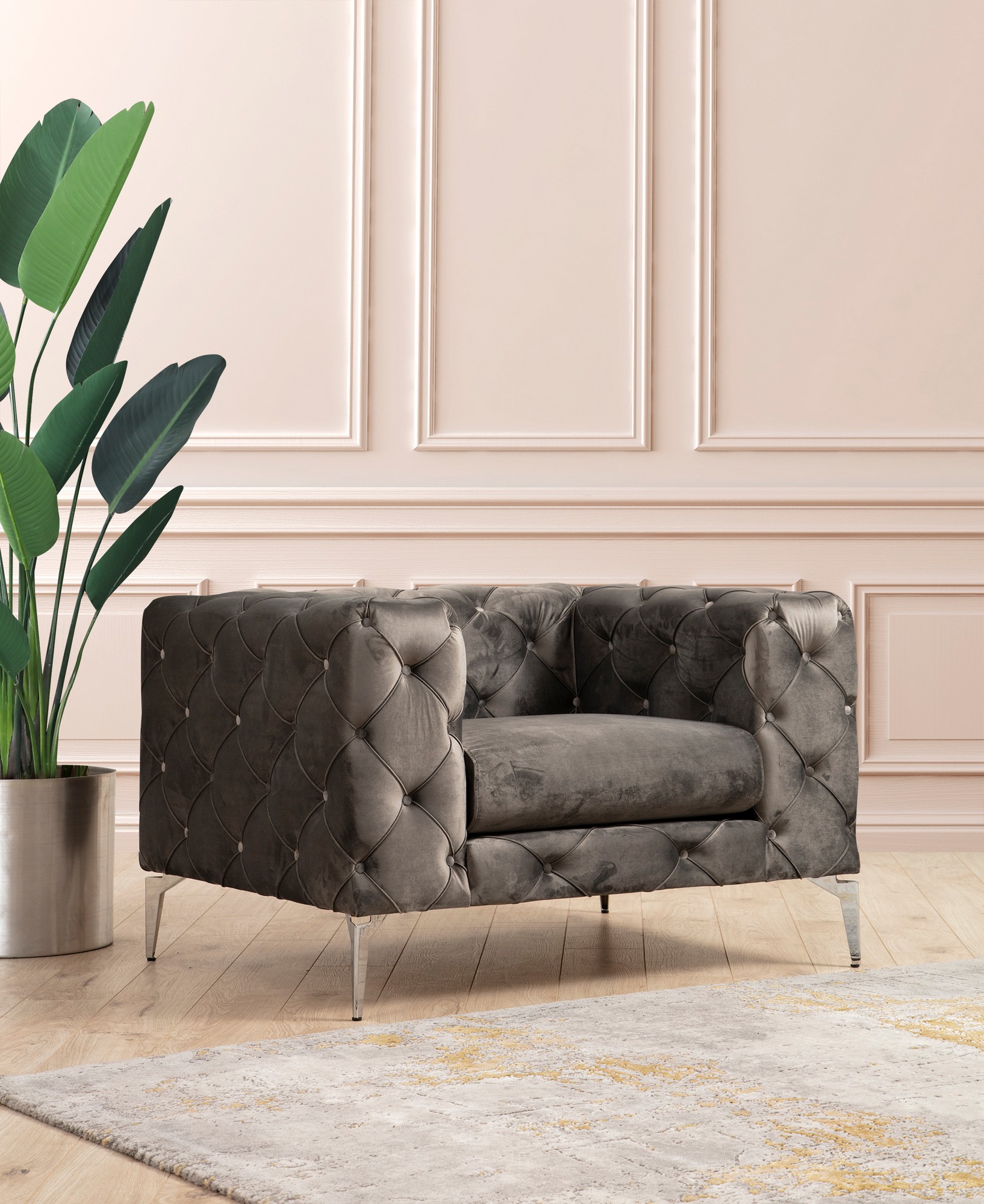 Elegant armchair Anthracite