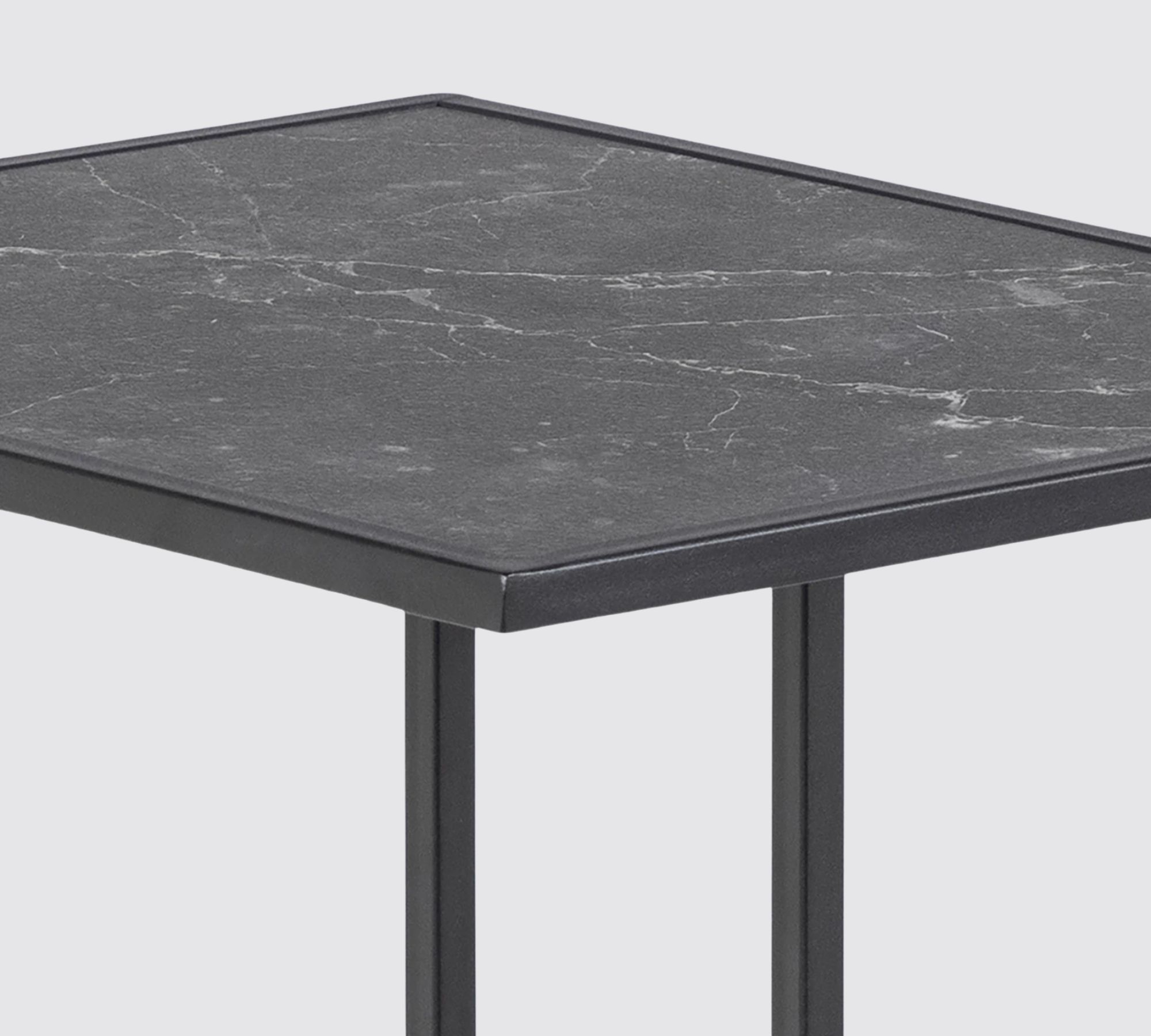 Beistelltisch MDF Marmor Dekor Schwarz