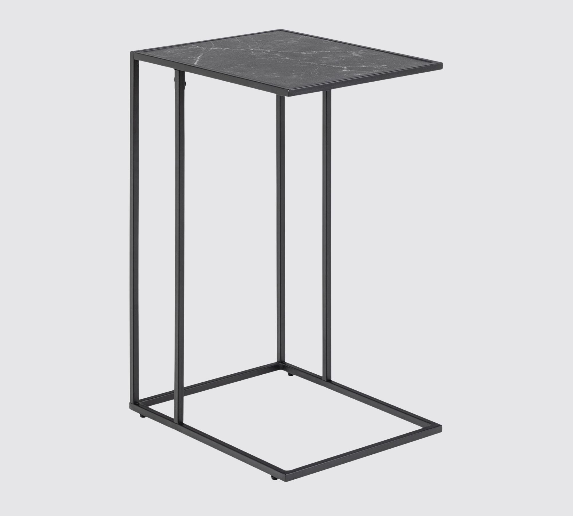 Beistelltisch MDF Marmor Dekor Schwarz