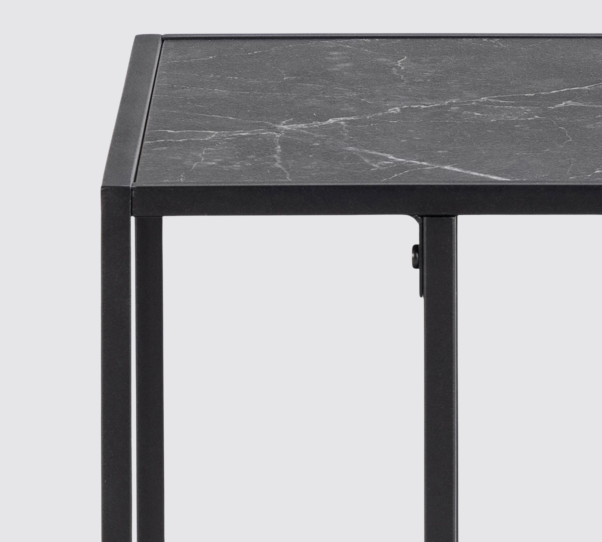 Beistelltisch MDF Marmor Dekor Schwarz