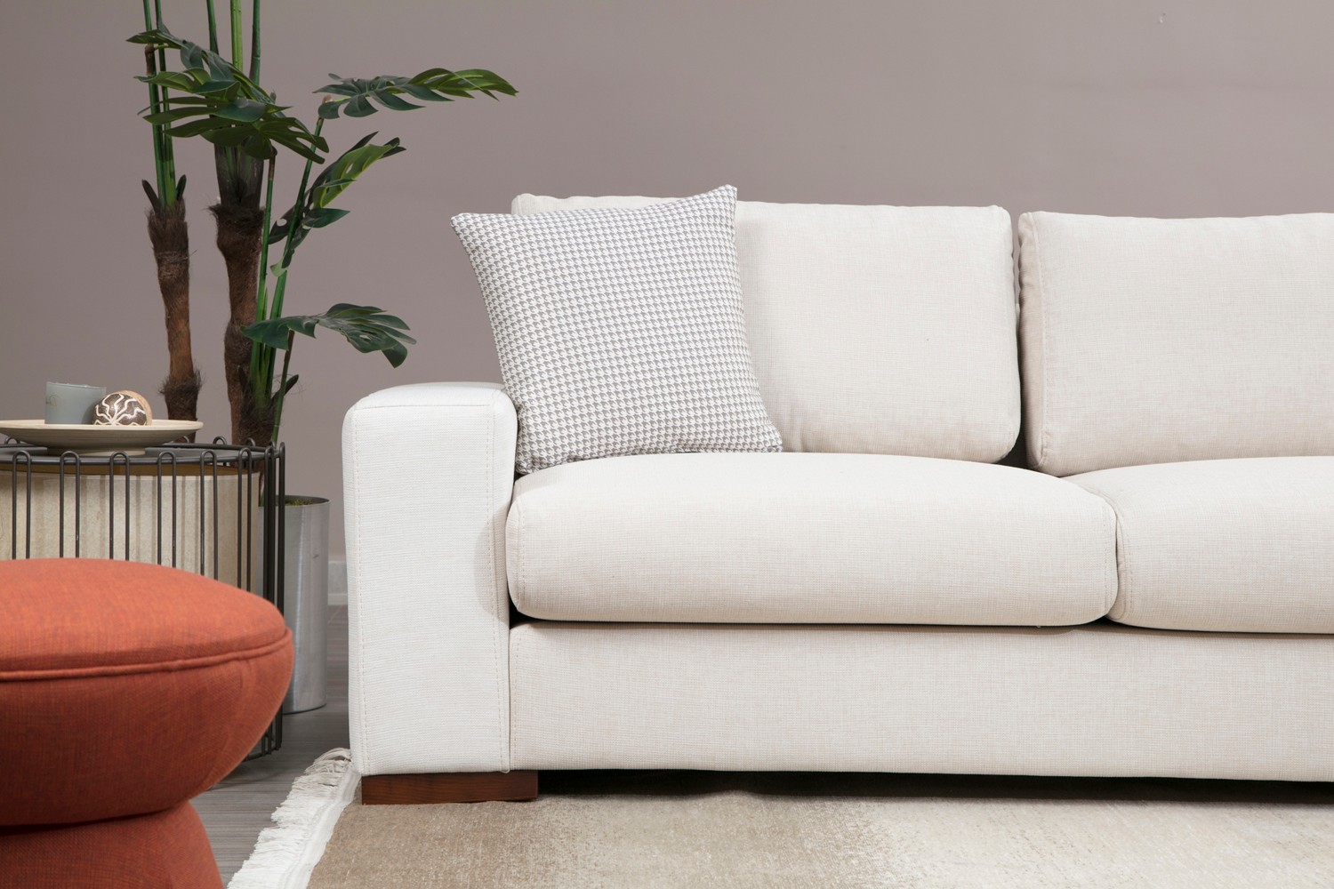 Modern sofa chaise longue right white
