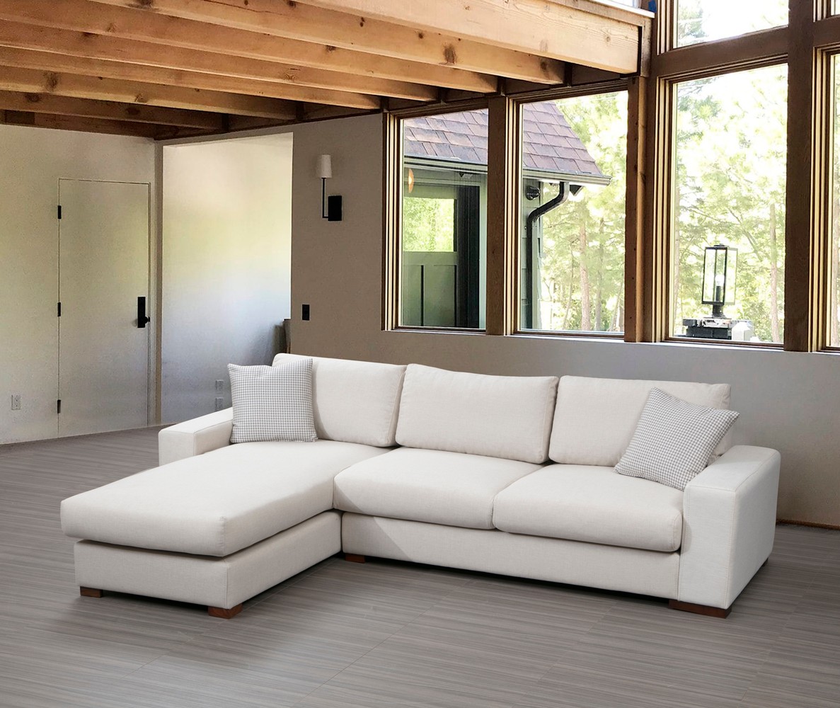 Modern sofa chaise lounge left white