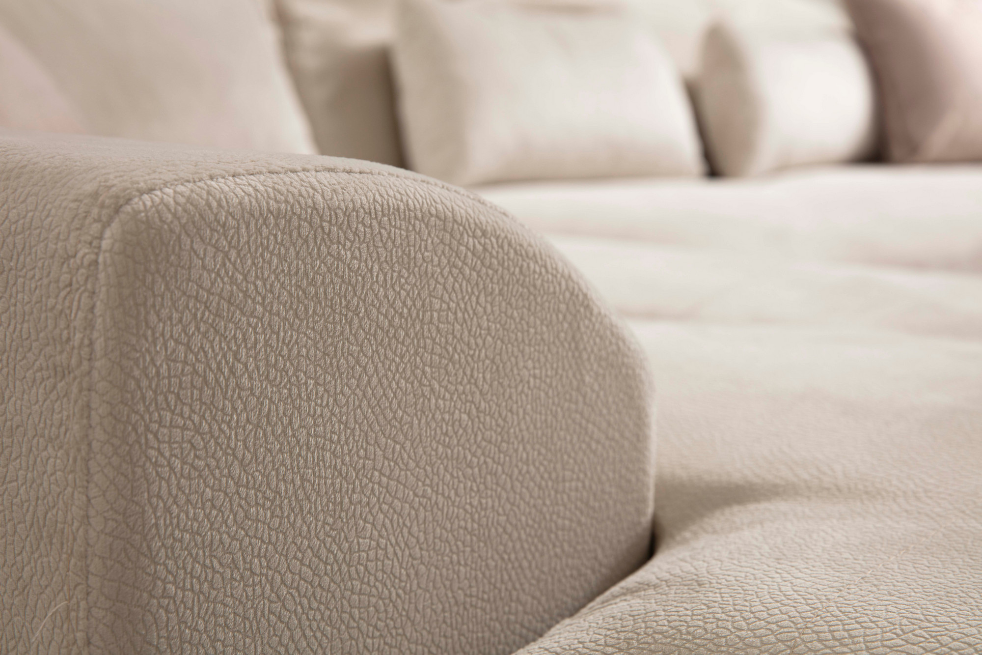 Modern sofa chaise lounge left ecru
