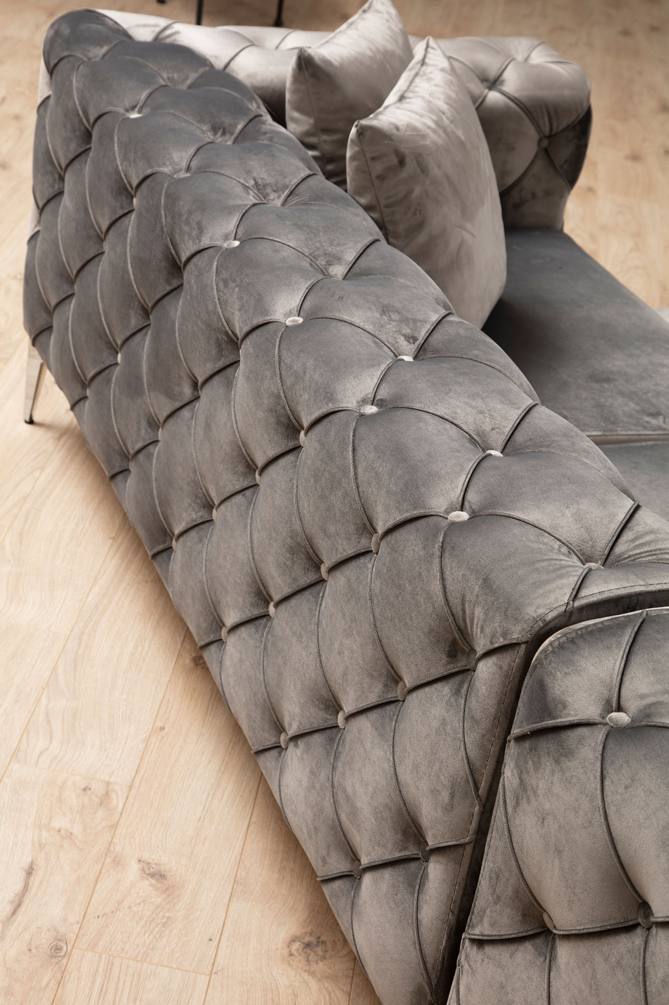 Elegant corner sofa anthracite