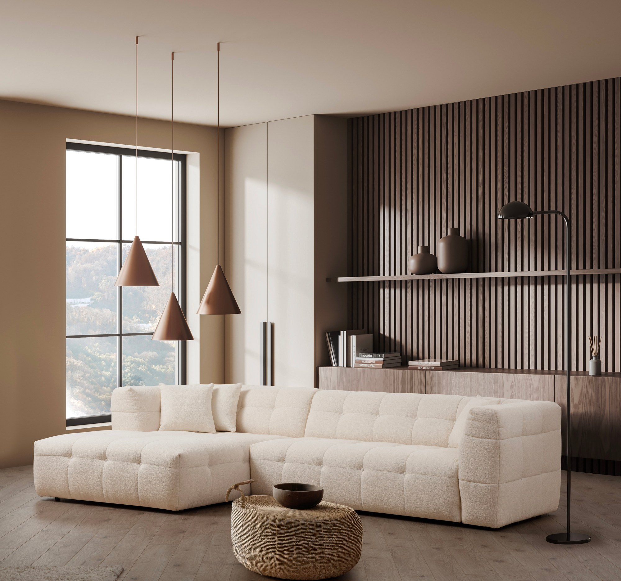 Nour Sofa Chaise Longue Left Beige