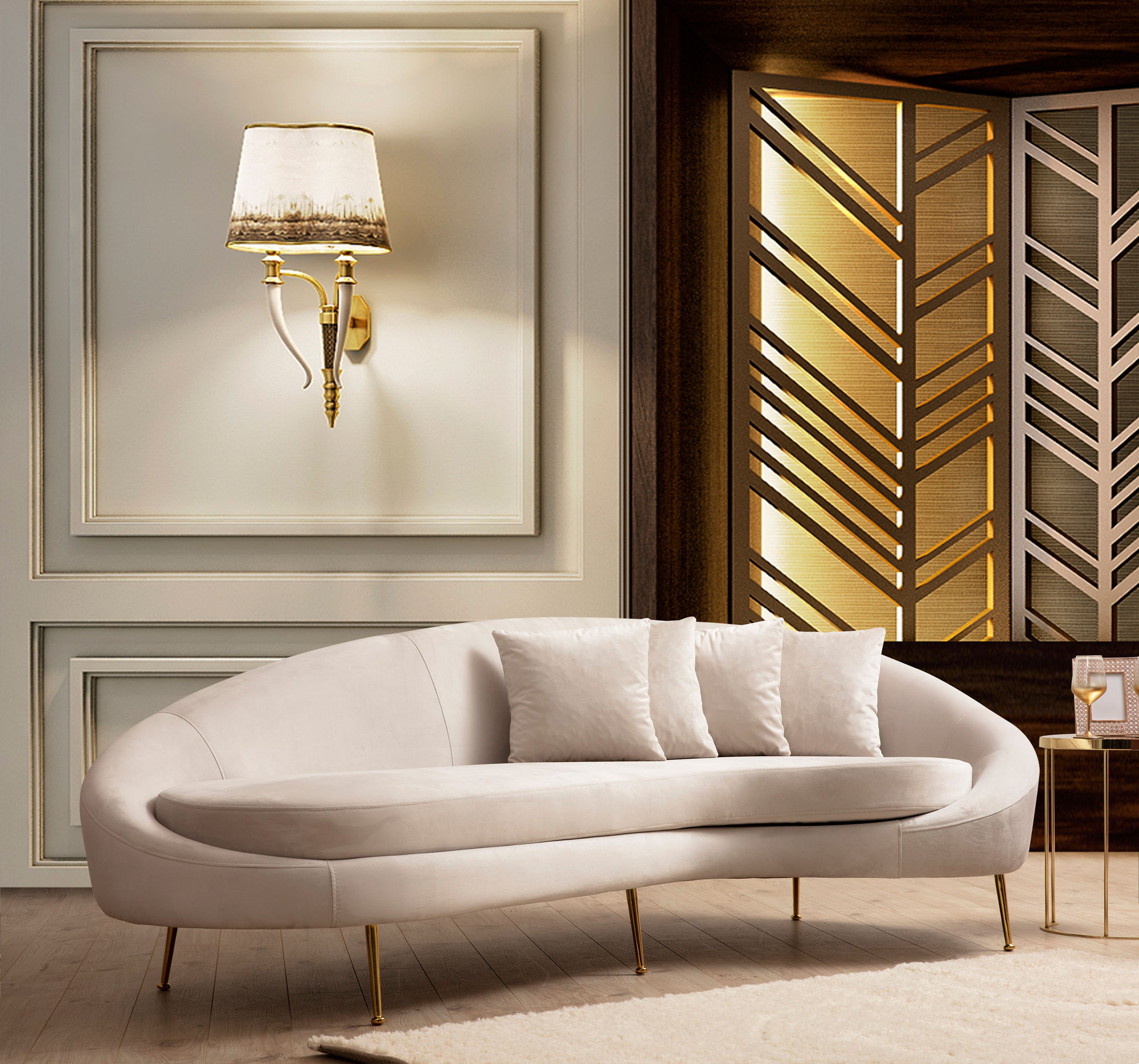 Elegant sofa 3-seater Beige