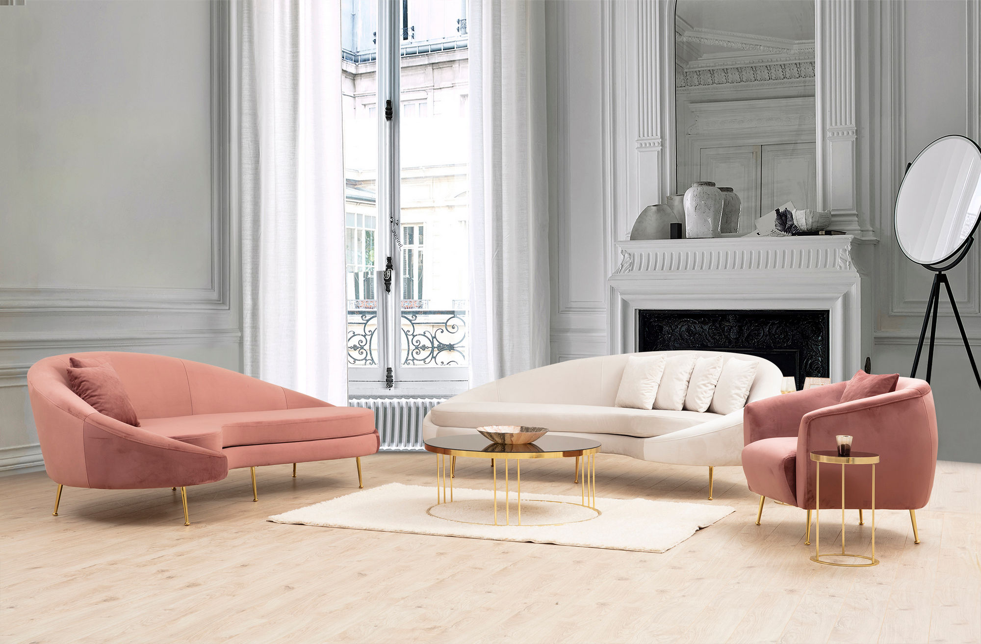 Elegant sofa 3-seater Beige